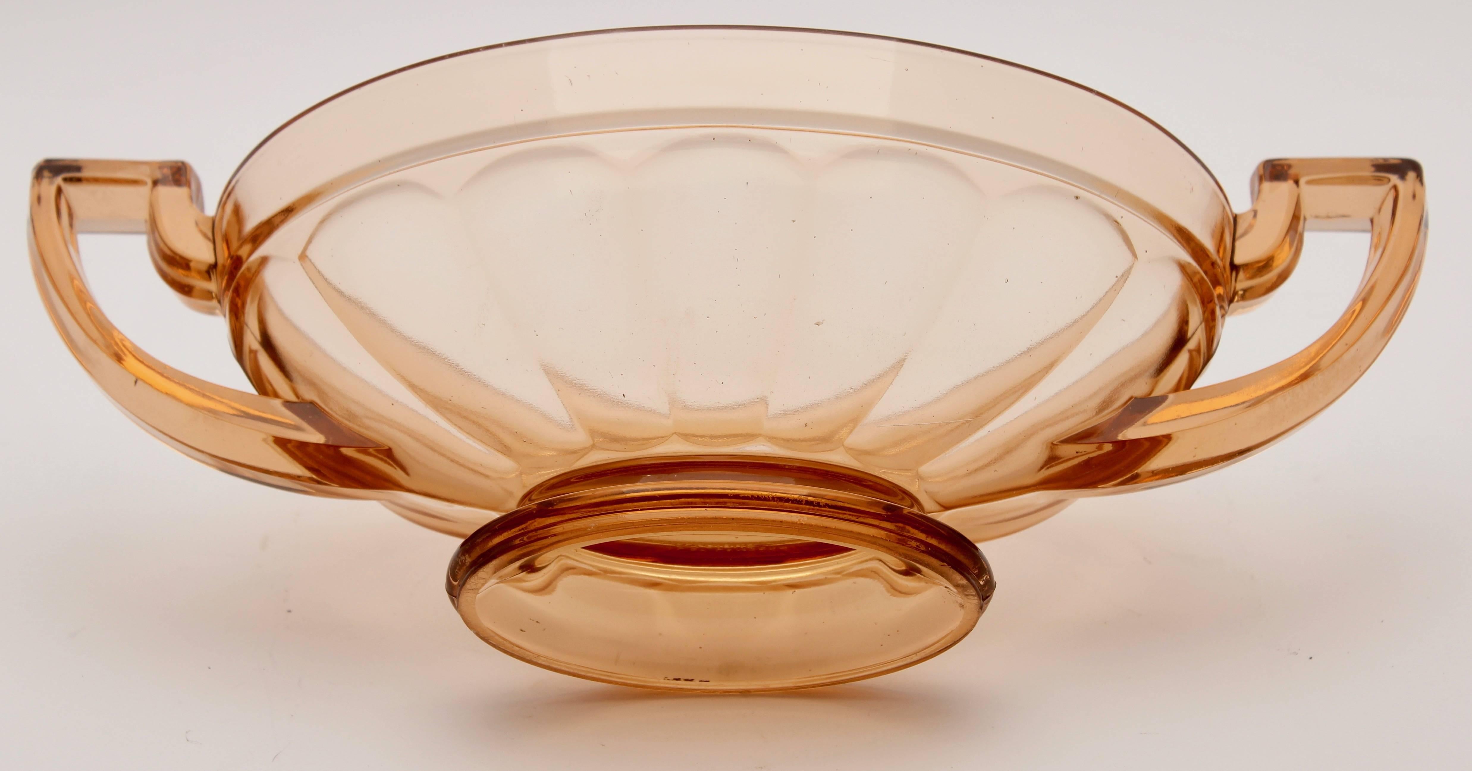 Belgian Art Deco Val Saint Lambert Marked, Luxval, Coupe Noemie Ovale, 1935 For Sale