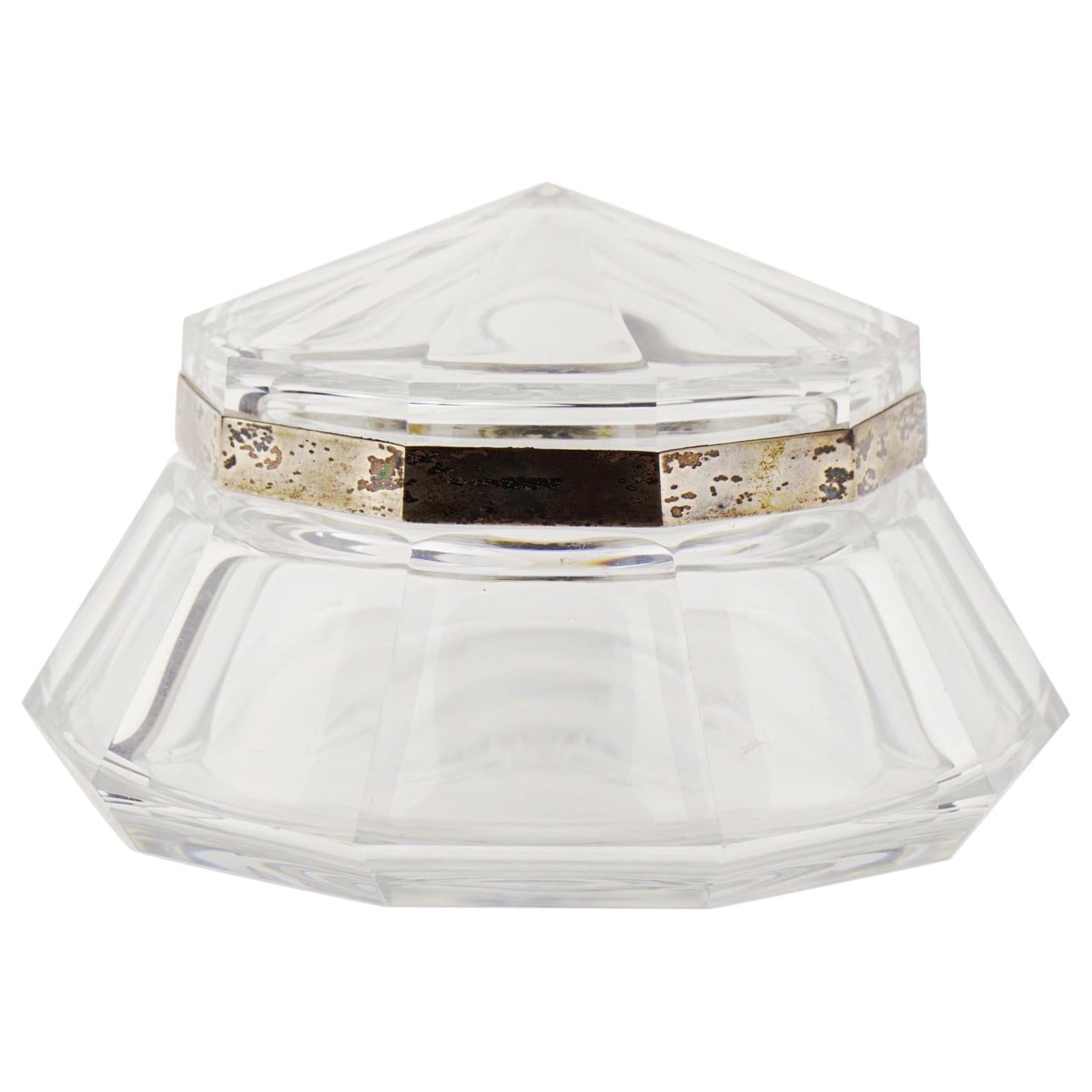 Art Deco Val Saint Lambert White Glass Hermione Sweet Box Bonbonniere For Sale