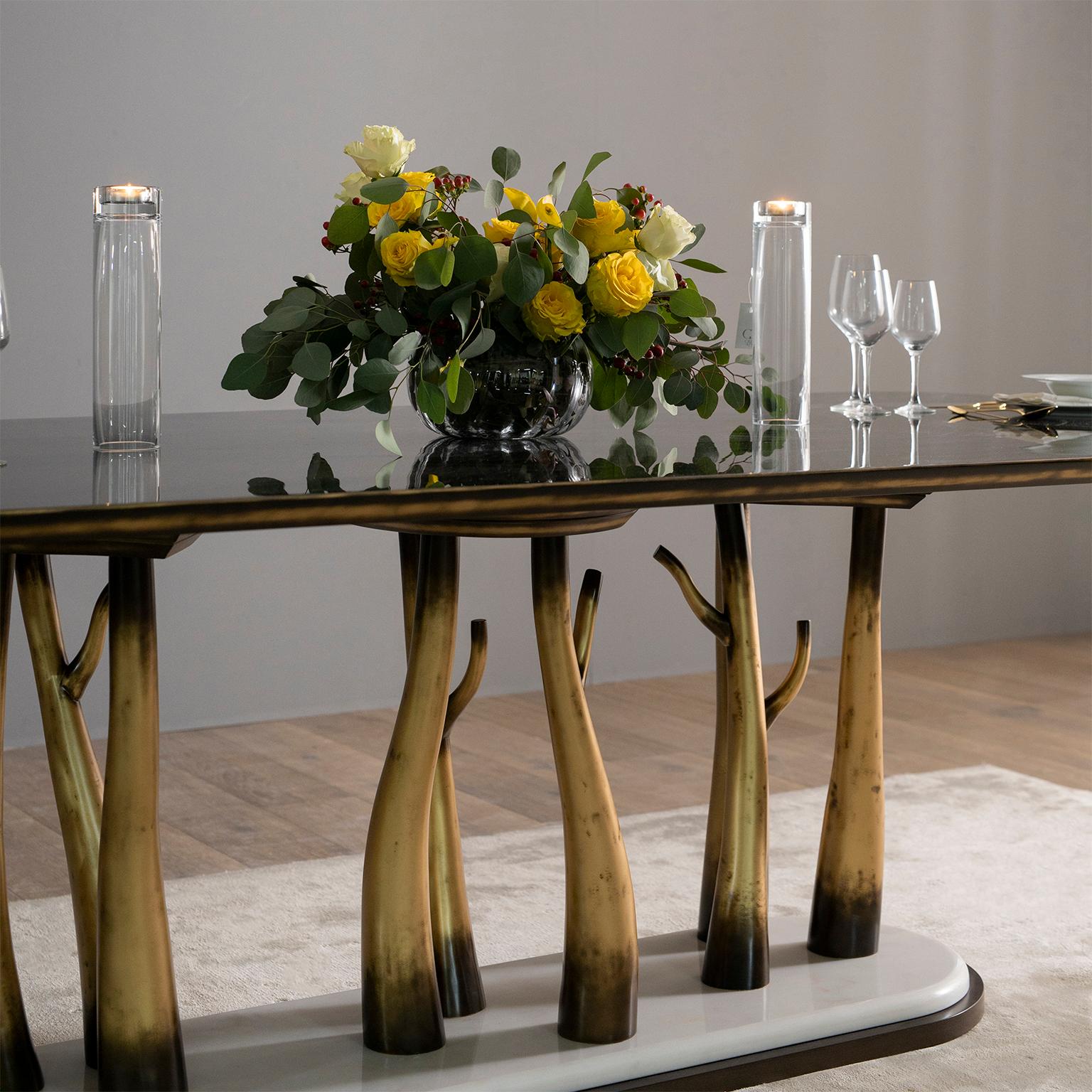 Vallin Dining Table Walnut Marble Handmade in Portugal by Greenapple For Sale 4