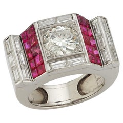 Art Deco Van Cleef & Arpels Diamond & Ruby Ring