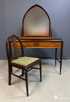 Vanité Art Déco par I. B. B. Van Sciver avec incrustation de marqueterie et motifs de gratte-ciel