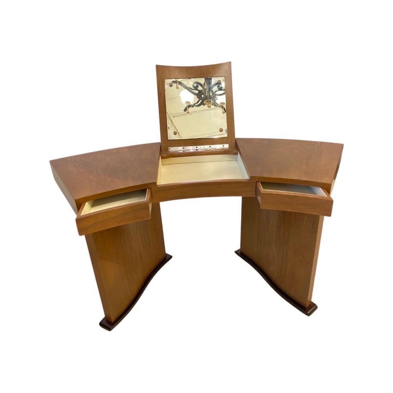 French Art Deco Vanity Desk and Chair For Sale