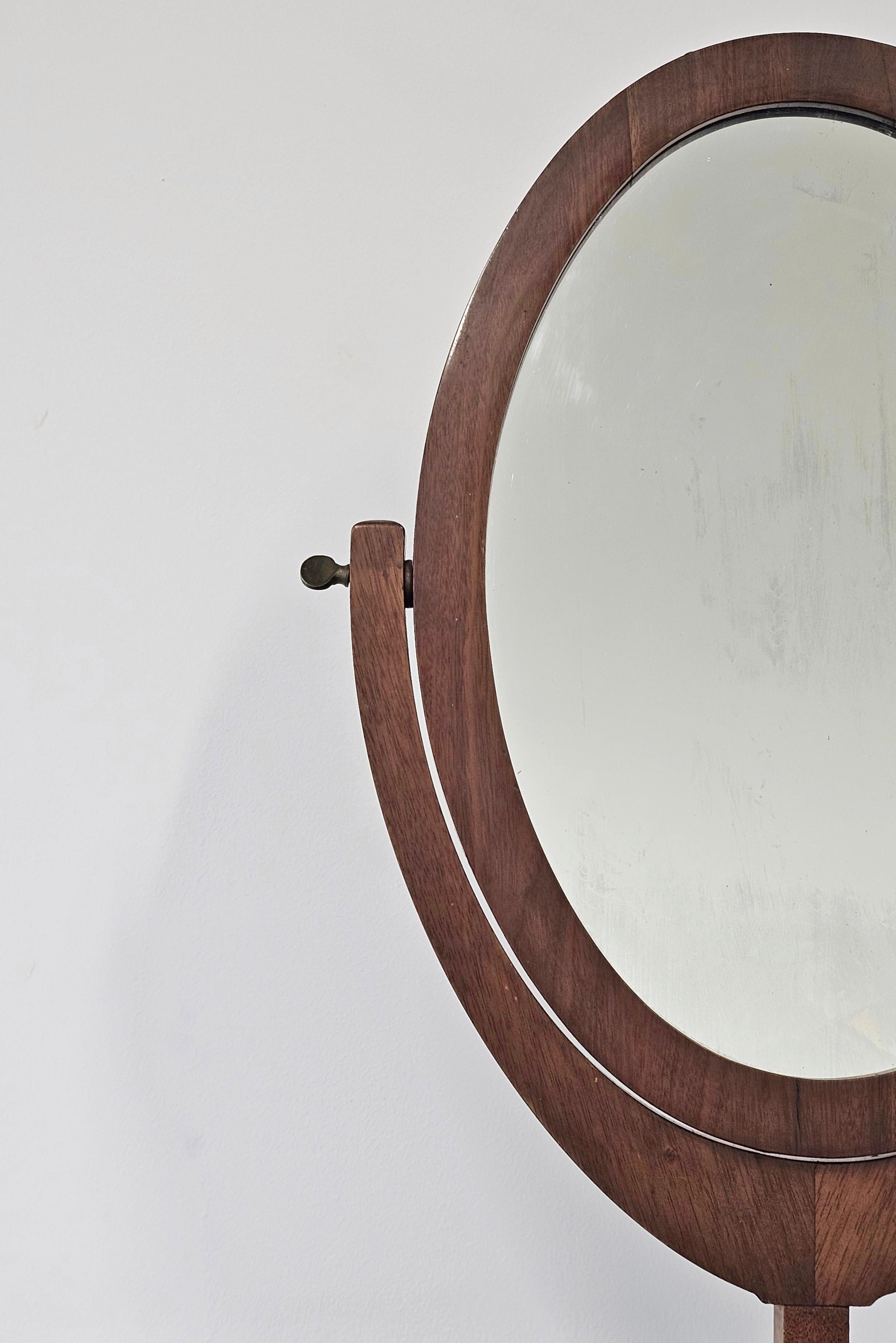 Vanità Art Deco per uomo o basamento da barba con specchio in mogano in vendita 2
