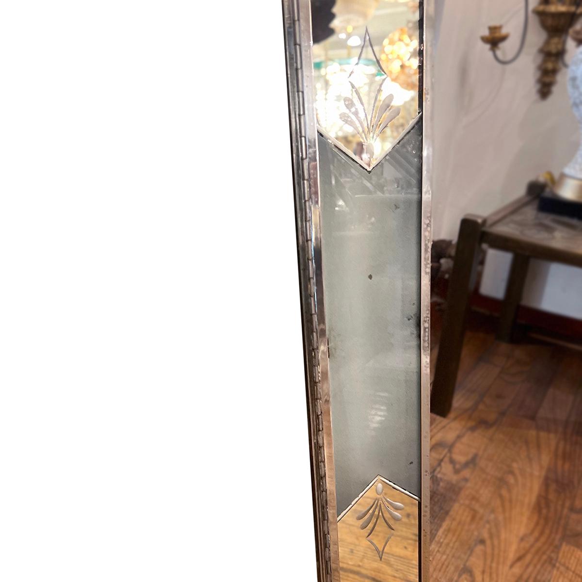 French Art Deco Vanity Mirror with Lights For Sale