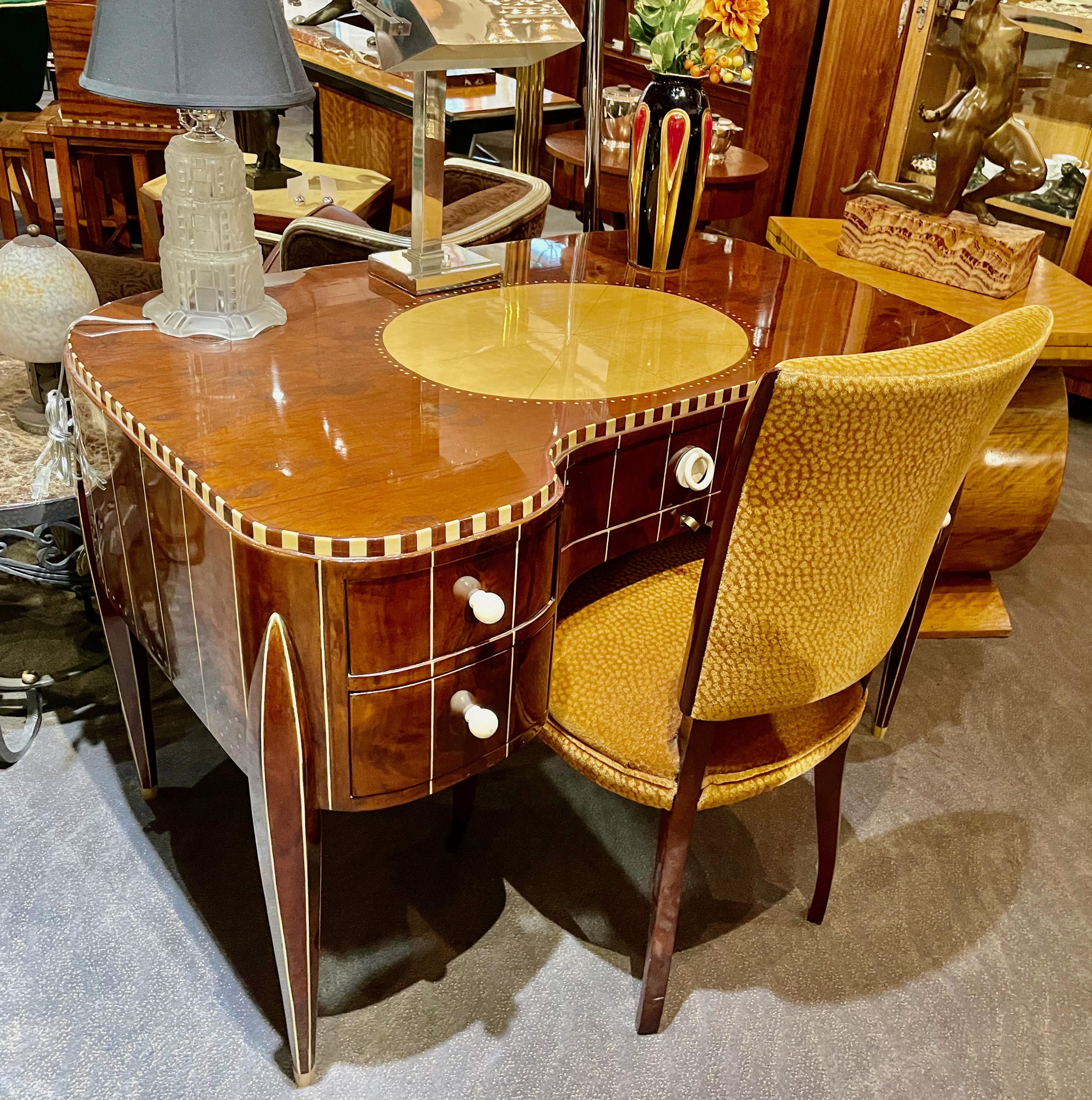 Art Deco Vanity Table or Desk After Style of Ruhlmann For Sale 4