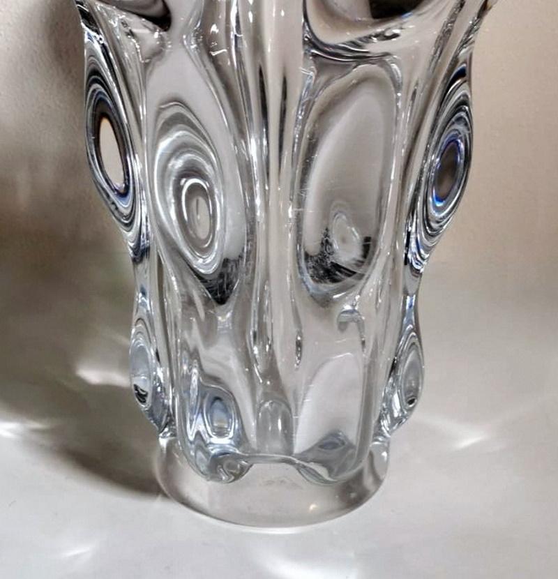 Art Deco Vannes-le-chatel Cristalleries French Clear Lead Crystal Vase 4