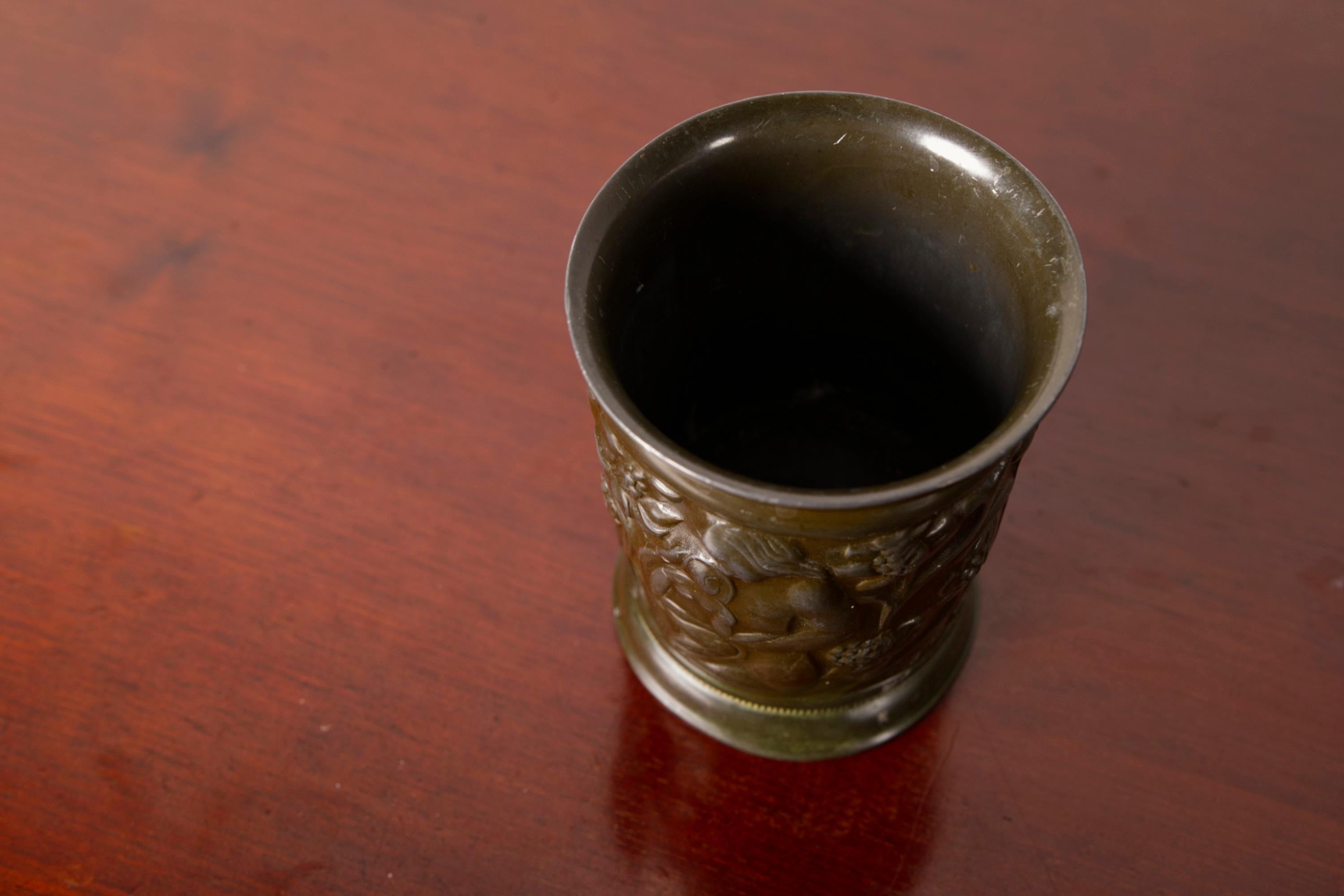Brass Art Deco Vase '159' in Disco Metal by Just Andersen, Denmark, 1930s For Sale