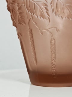 Art Deco Vase "Birch" in pink glass by Josef Inwald, Czech Republic 1930s