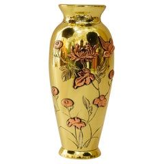 Antique Art Deco Vase brass and copper conbination vienna around 1920s