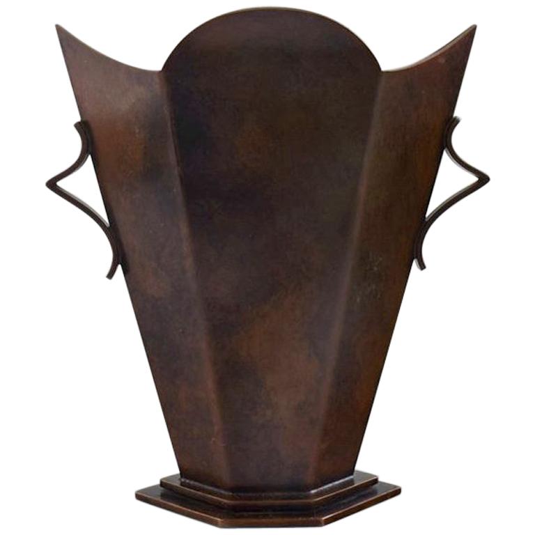 Art Deco Vase, Bronze, Danish Design, 1930s-1940s