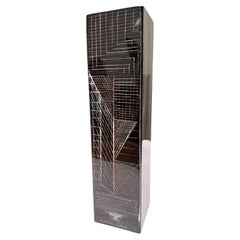 Art Deco Vase by Anatole Riecke in Black Glass 1930s