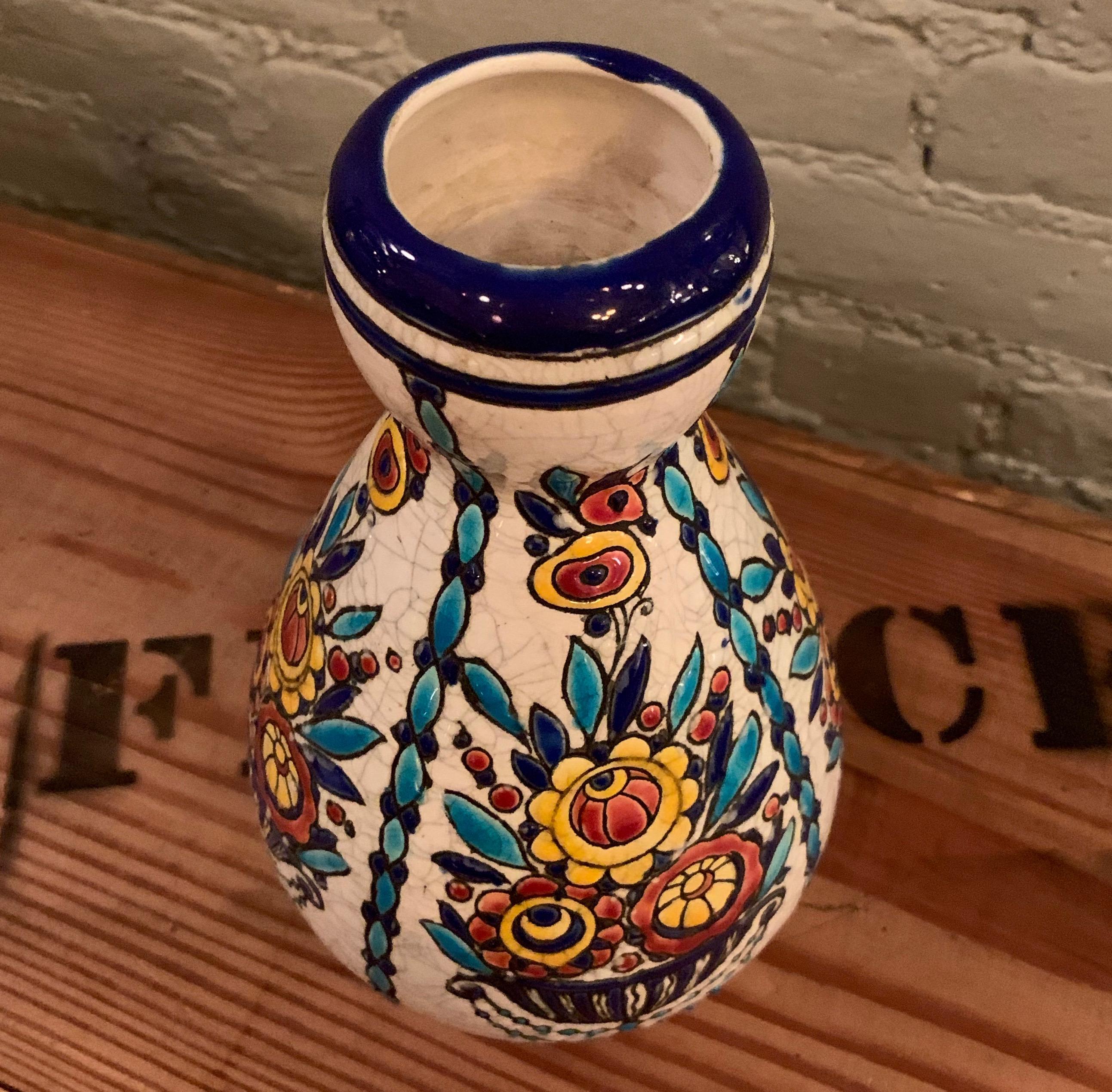 Vase im Art déco-Stil von Charles Catteau für Boch Frères Keramis im Zustand „Gut“ im Angebot in Brooklyn, NY