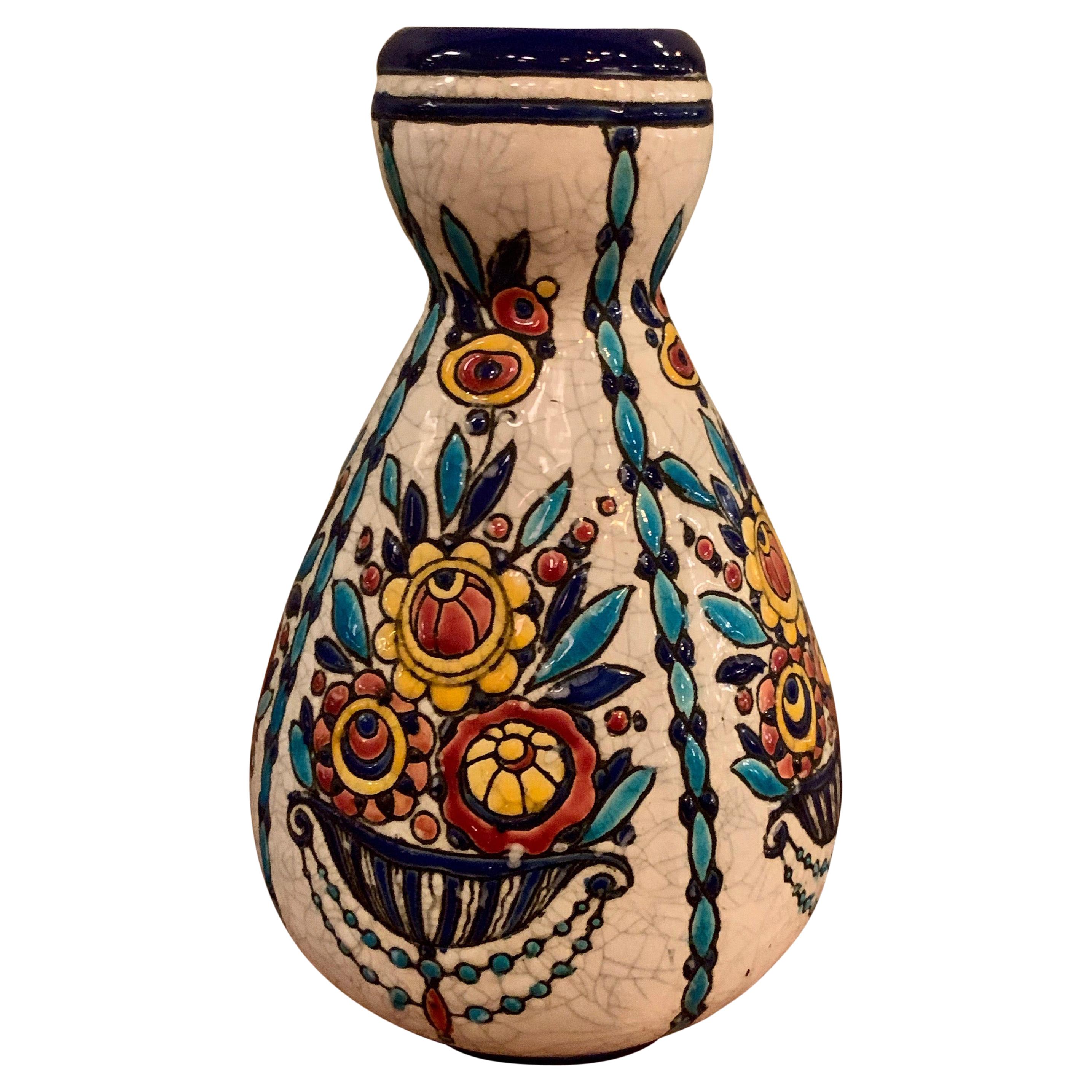 Art Deco Vase by Charles Catteau for Boch Frères Keramis