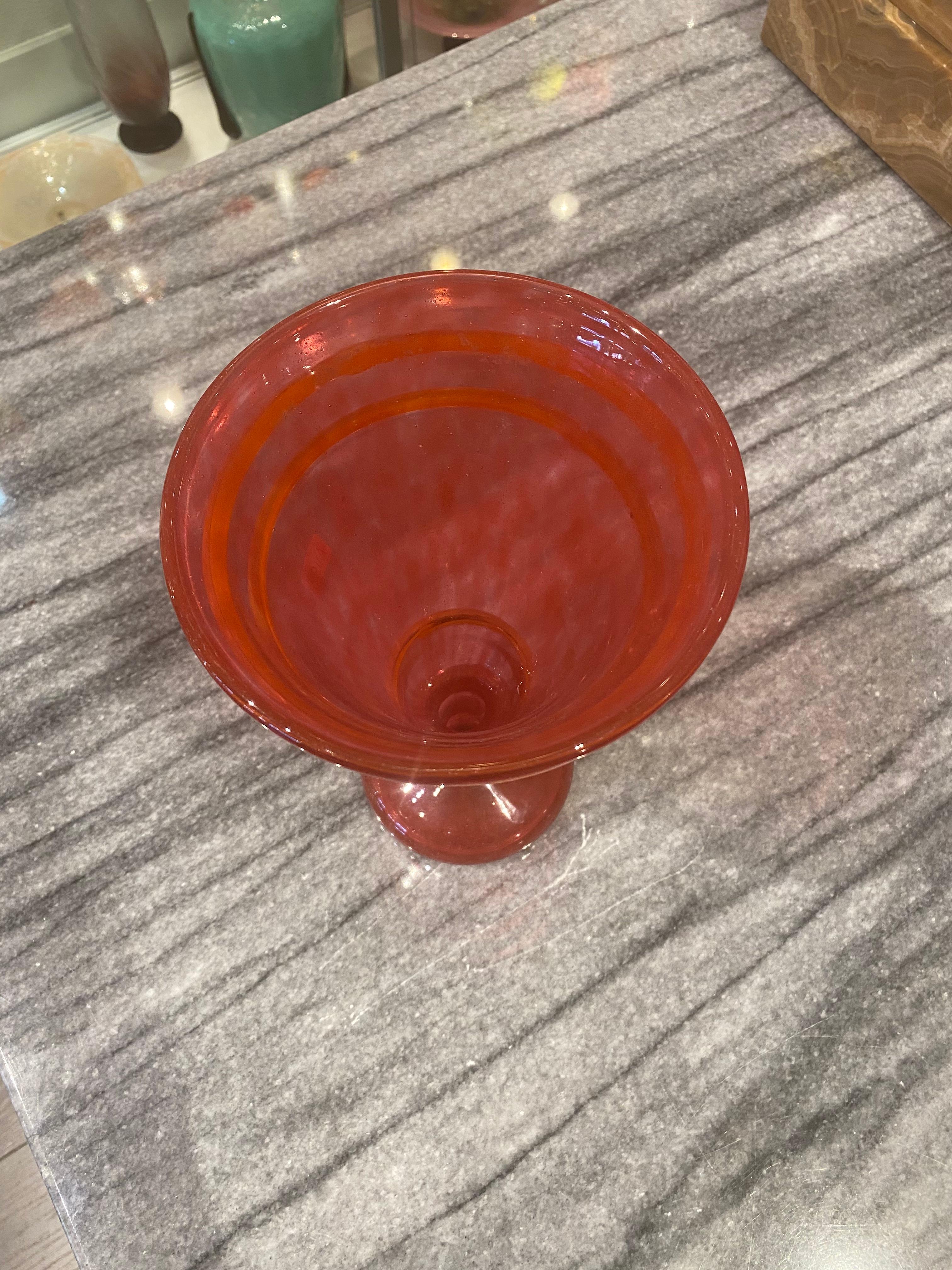 French Art Deco Glass Vase by Charles Schneider For Sale