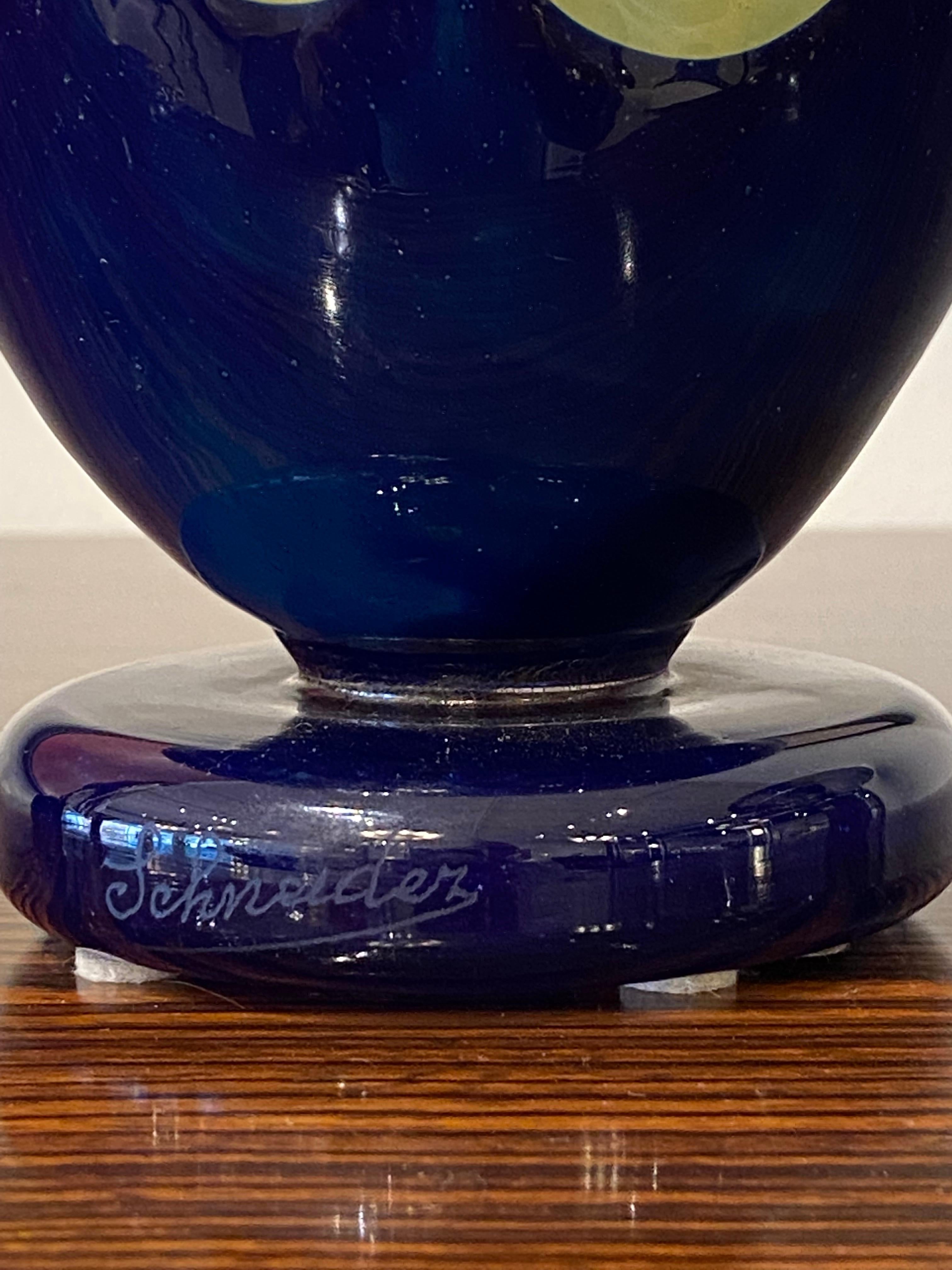Francese Vaso in vetro Art Deco di Charles Schneider in vendita