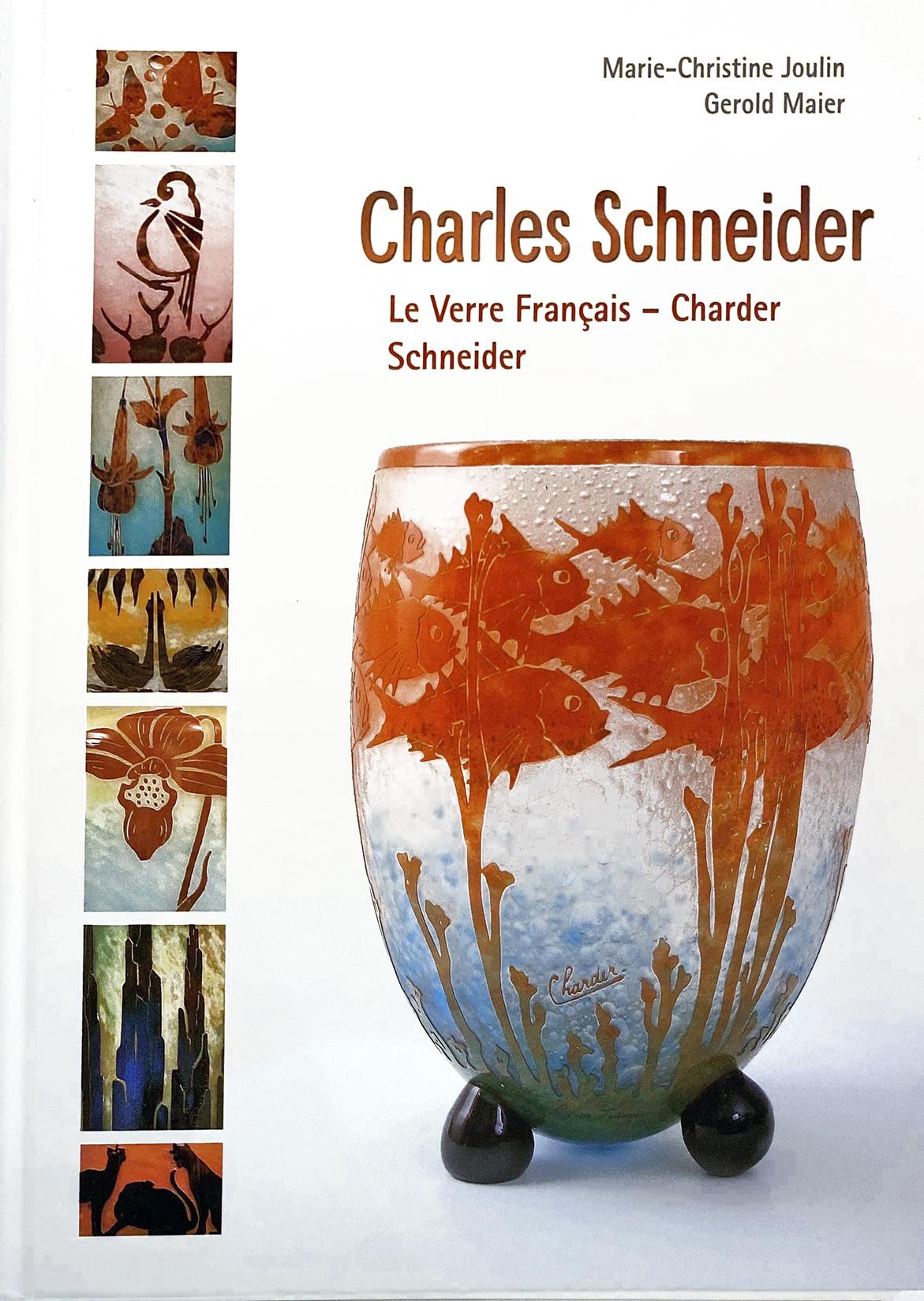 Vase en verre Art Déco de Charles Schneider Bon état - En vente à Miami, FL