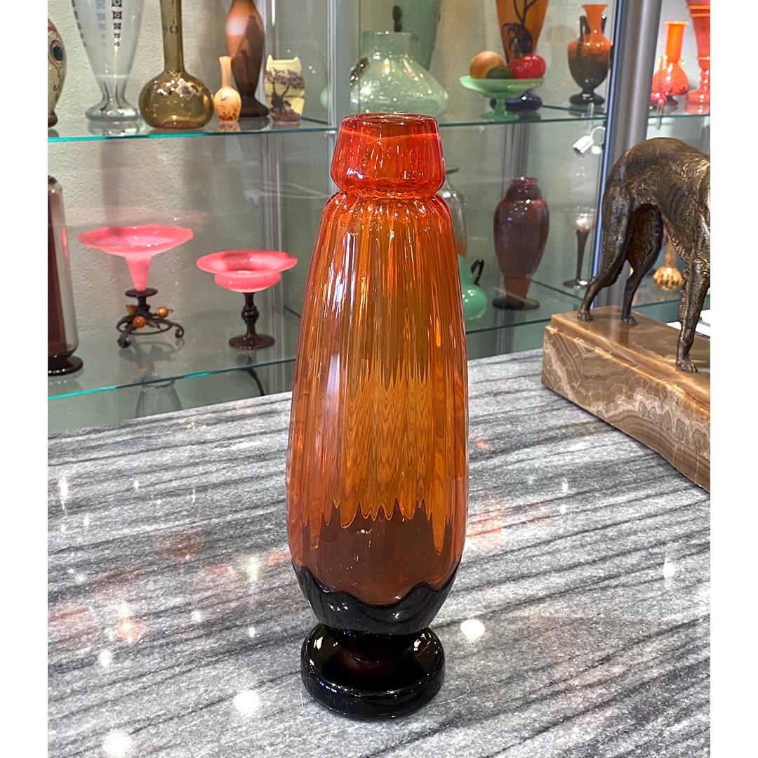 Art Glass Art Deco Vase by Charles Schneider For Sale