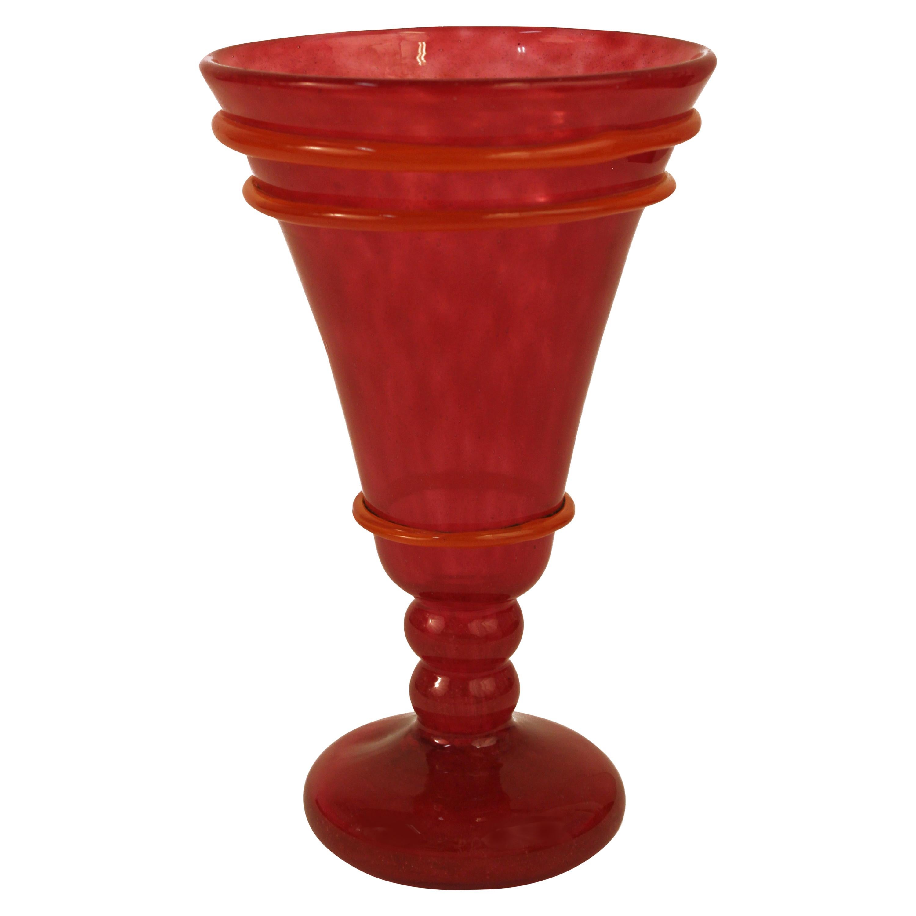 Art Deco Glass Vase by Charles Schneider For Sale