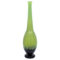 Antique Art Deco Glass Vase by Charles Schneider