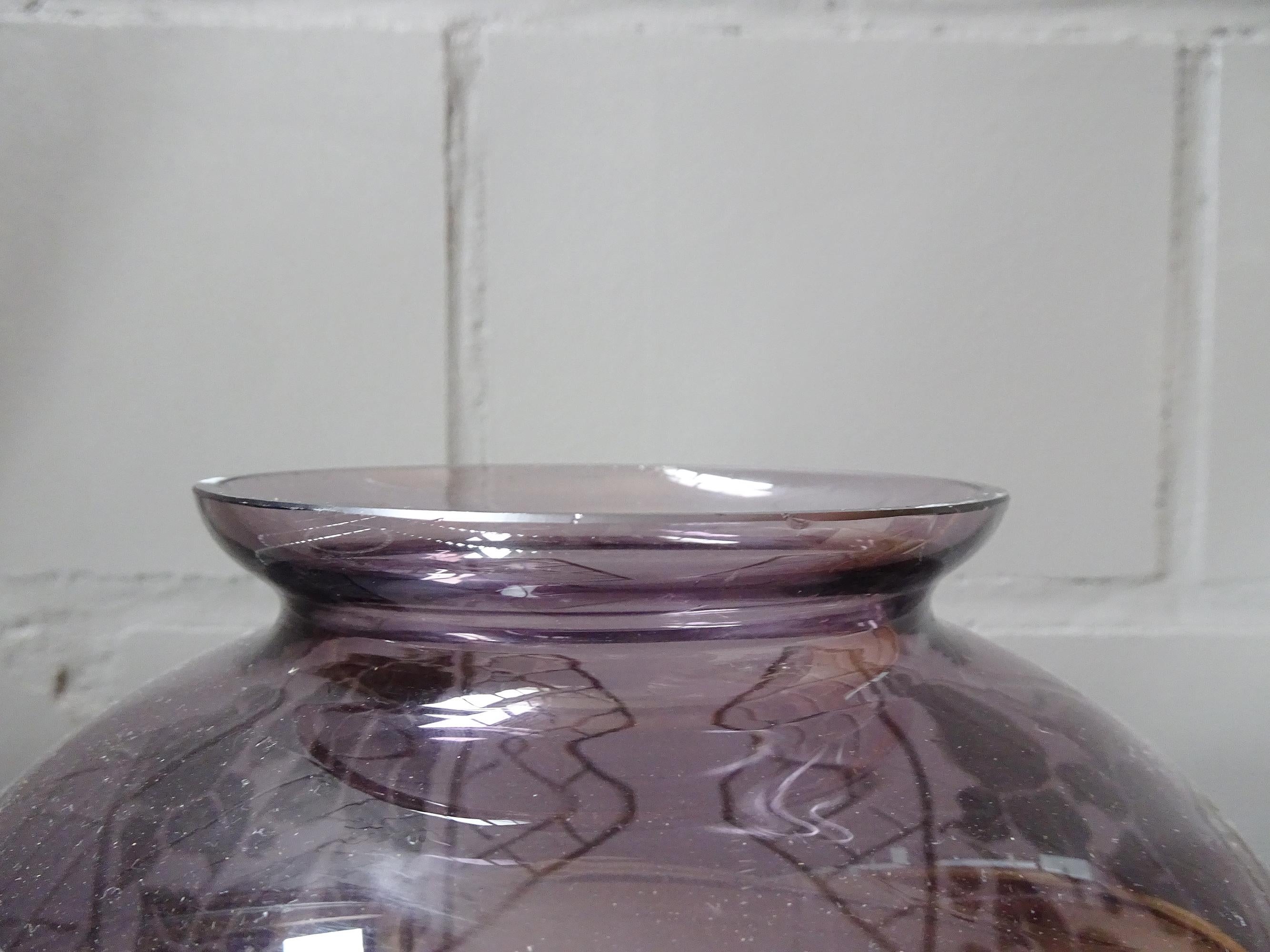Art déco-Vase von D'Argyl, Amethystglas und Silber, Frankreich, 1930er Jahre im Zustand „Gut“ im Angebot in Saarbruecken, DE