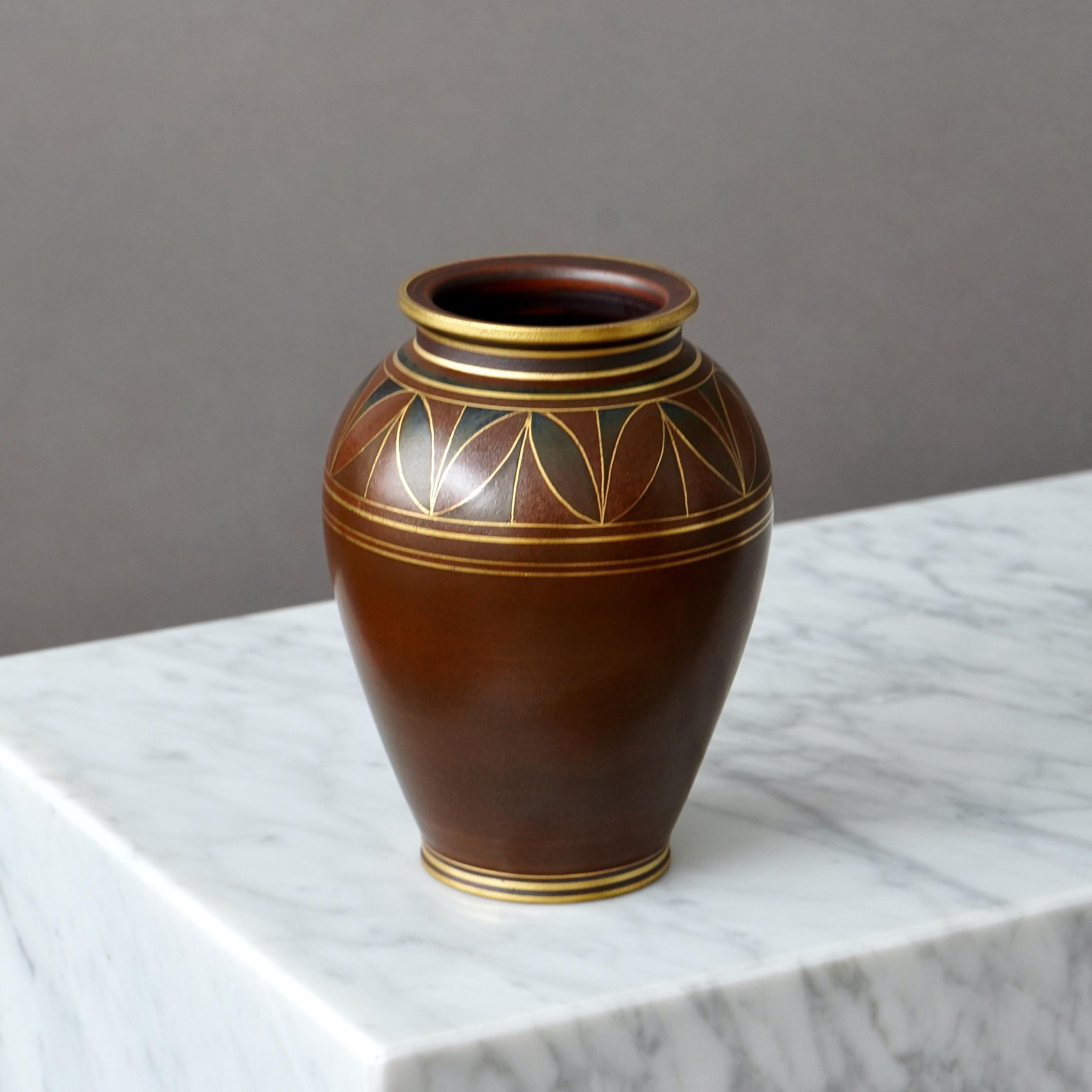 Swedish Art Deco Vase by Gunnar Nylund for ALP, Sweden, 1930s