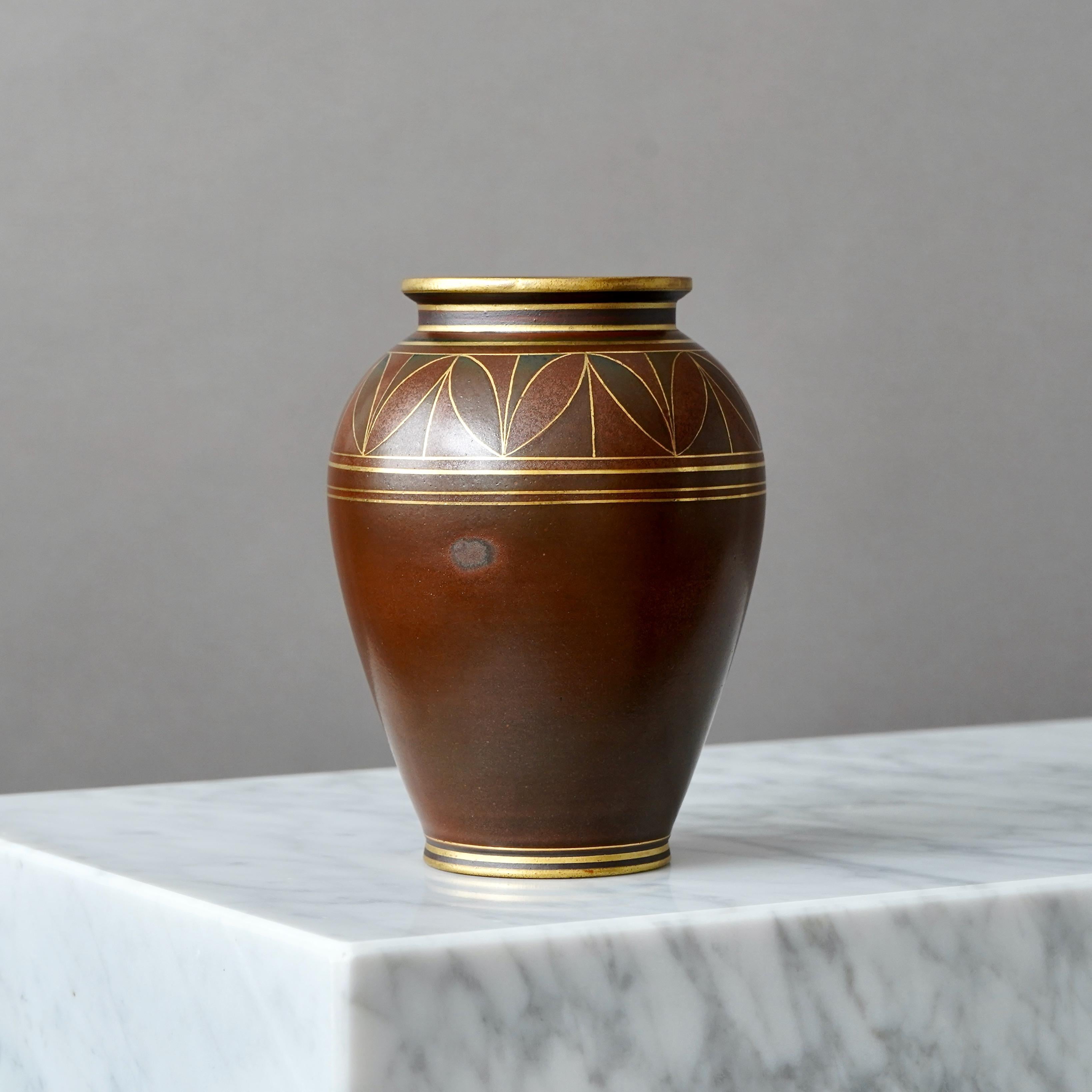 Art Deco Vase by Gunnar Nylund for ALP, Sweden, 1930s 1