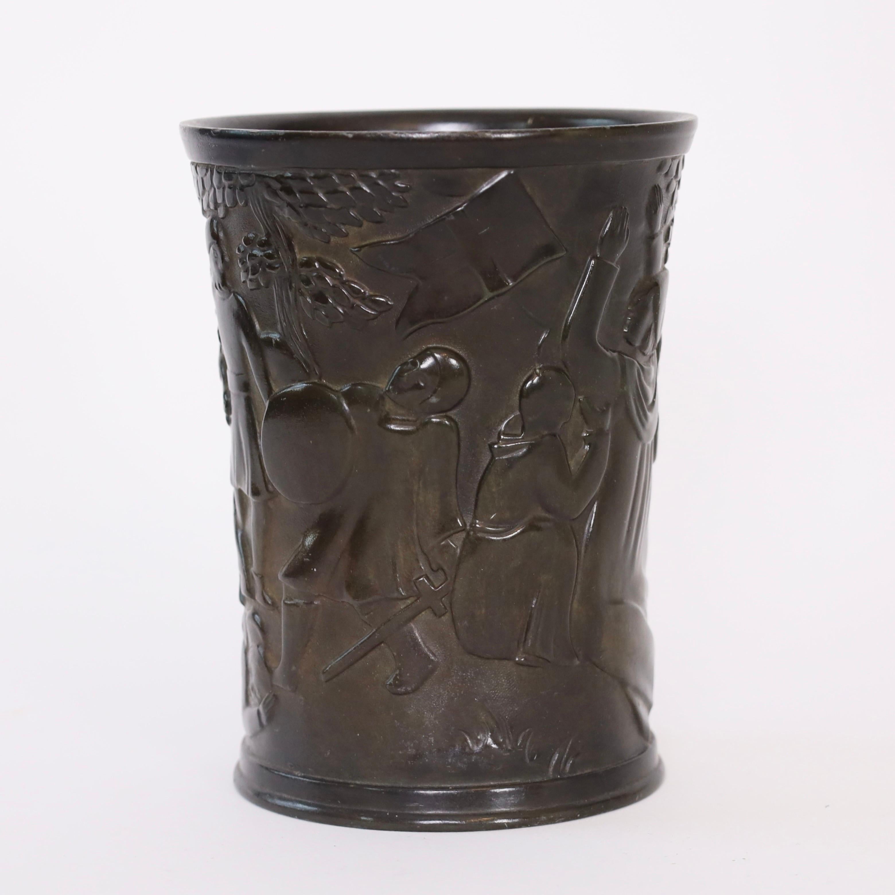 Vaso Art déco di Just Andersen, anni '1940, Danimarca in vendita 4