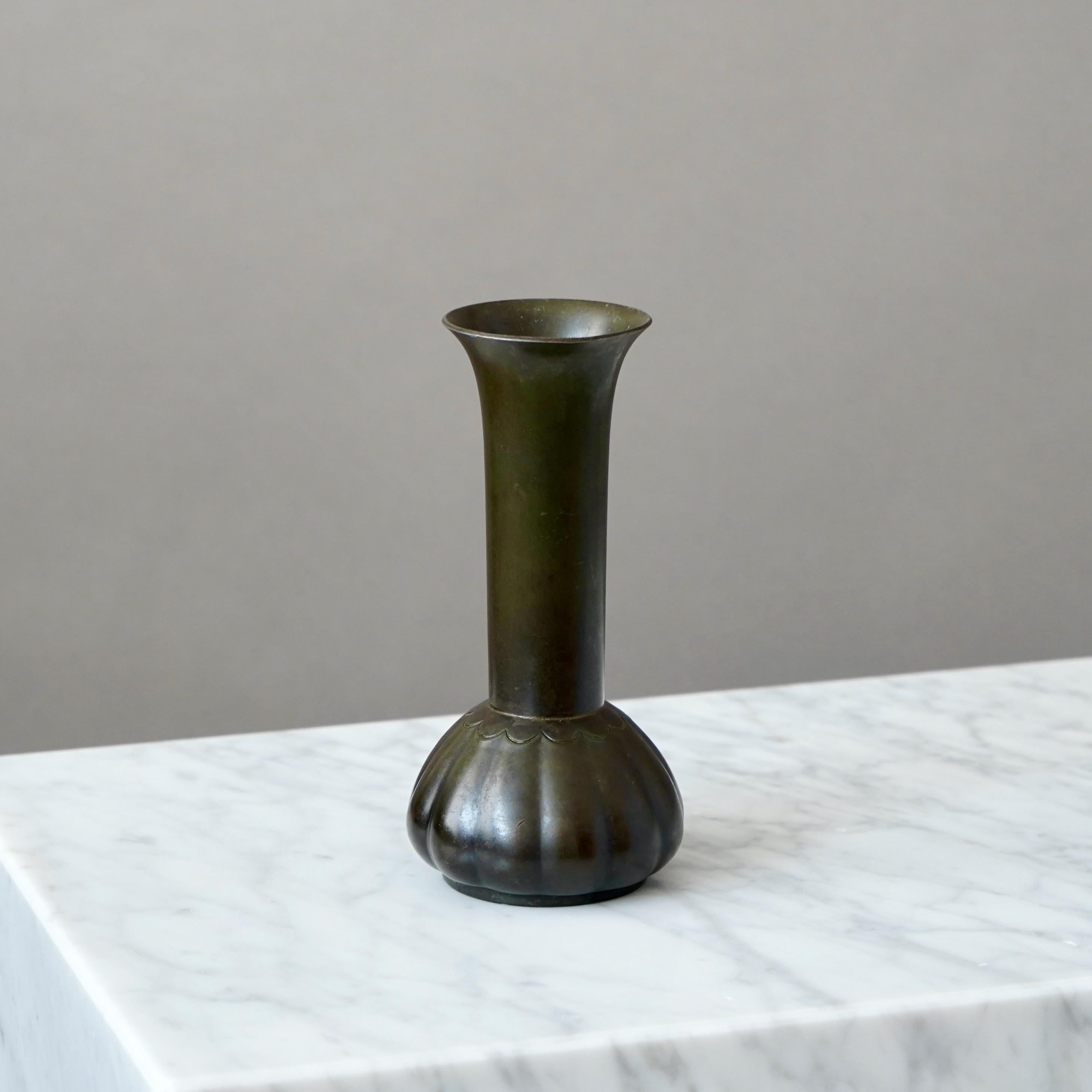 Danish Art Deco Vase by Just Andersen, Denmark, 1930s For Sale