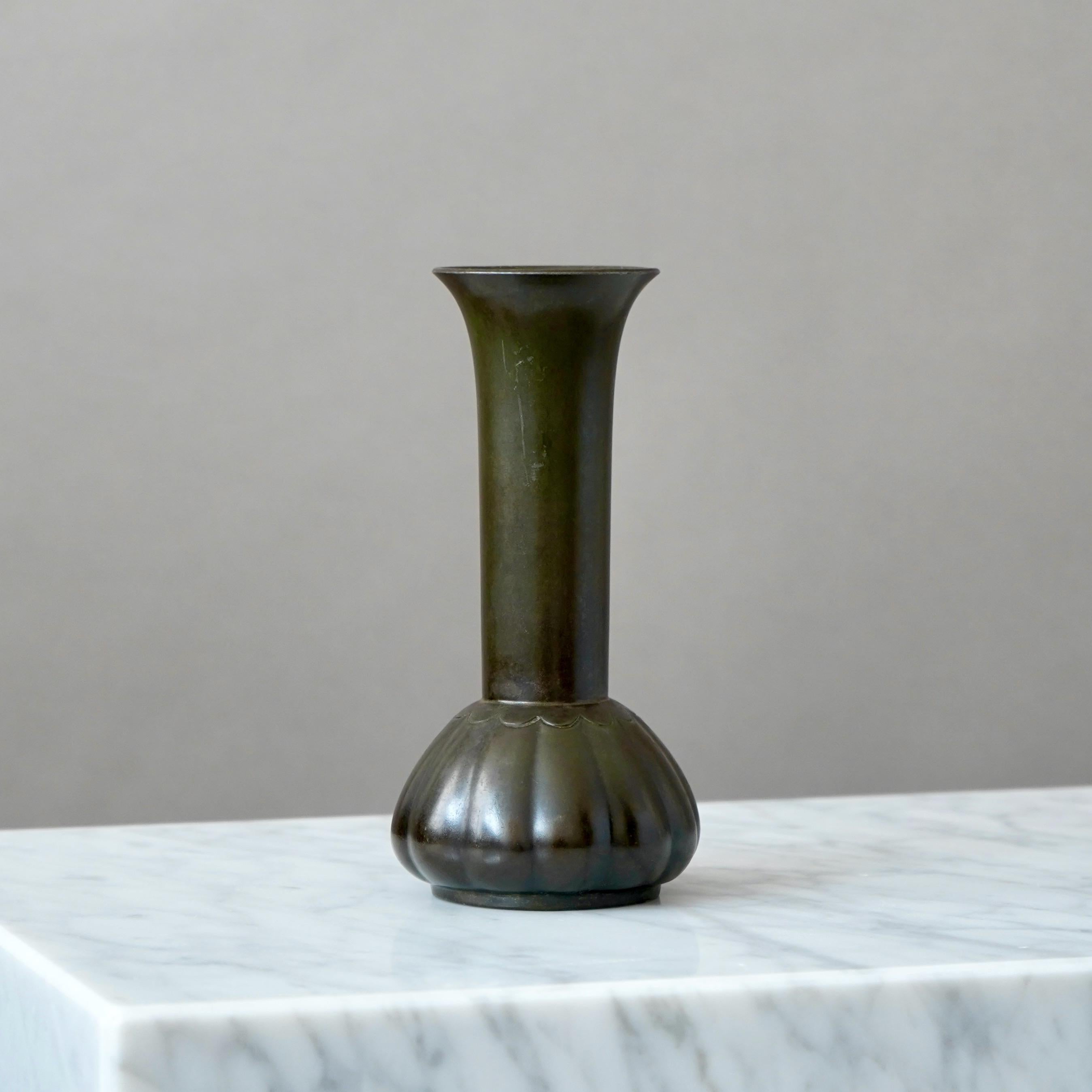 20th Century Art Deco Vase by Just Andersen, Denmark, 1930s For Sale