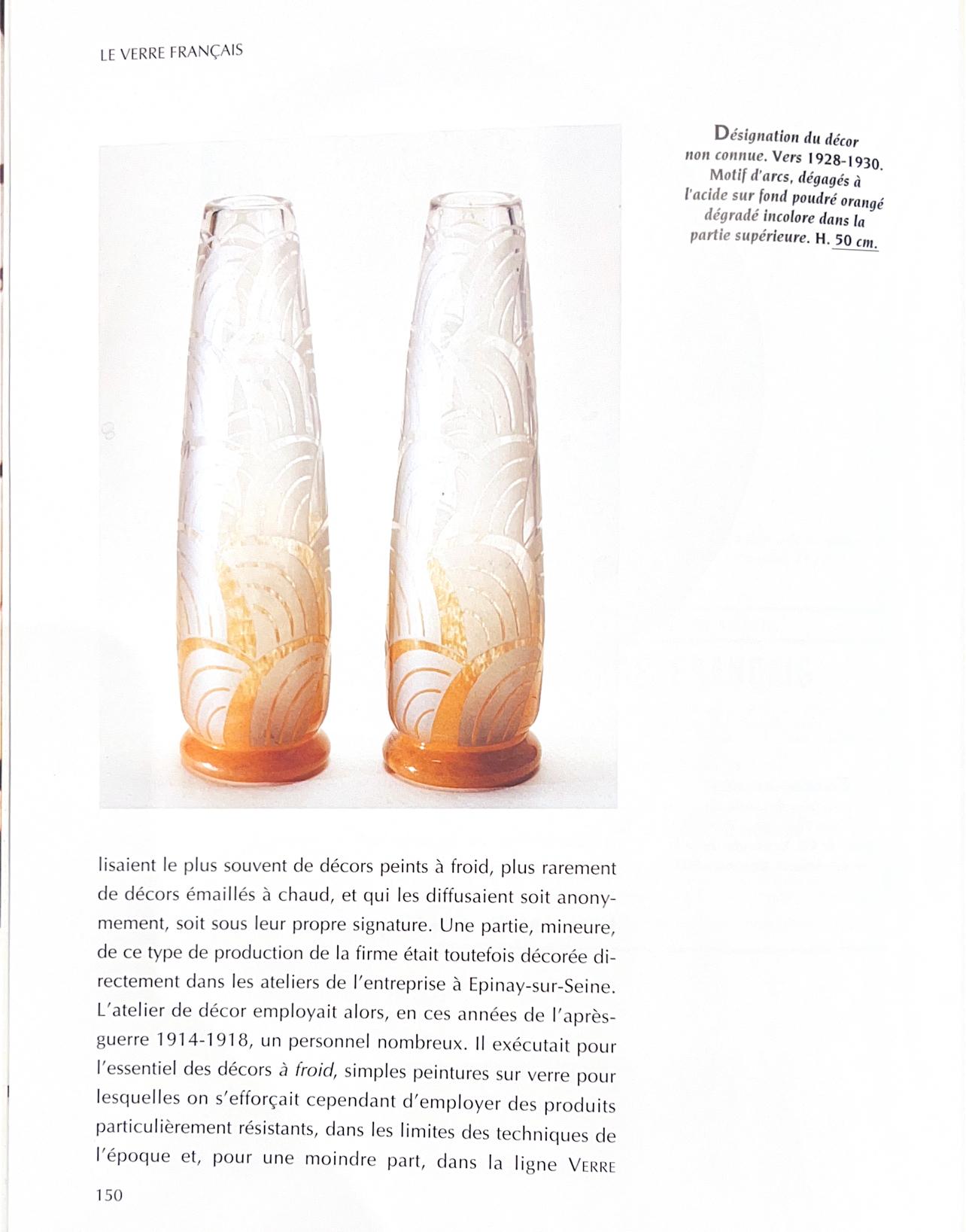 Art Deco Vase by Le Verre Francais For Sale 5