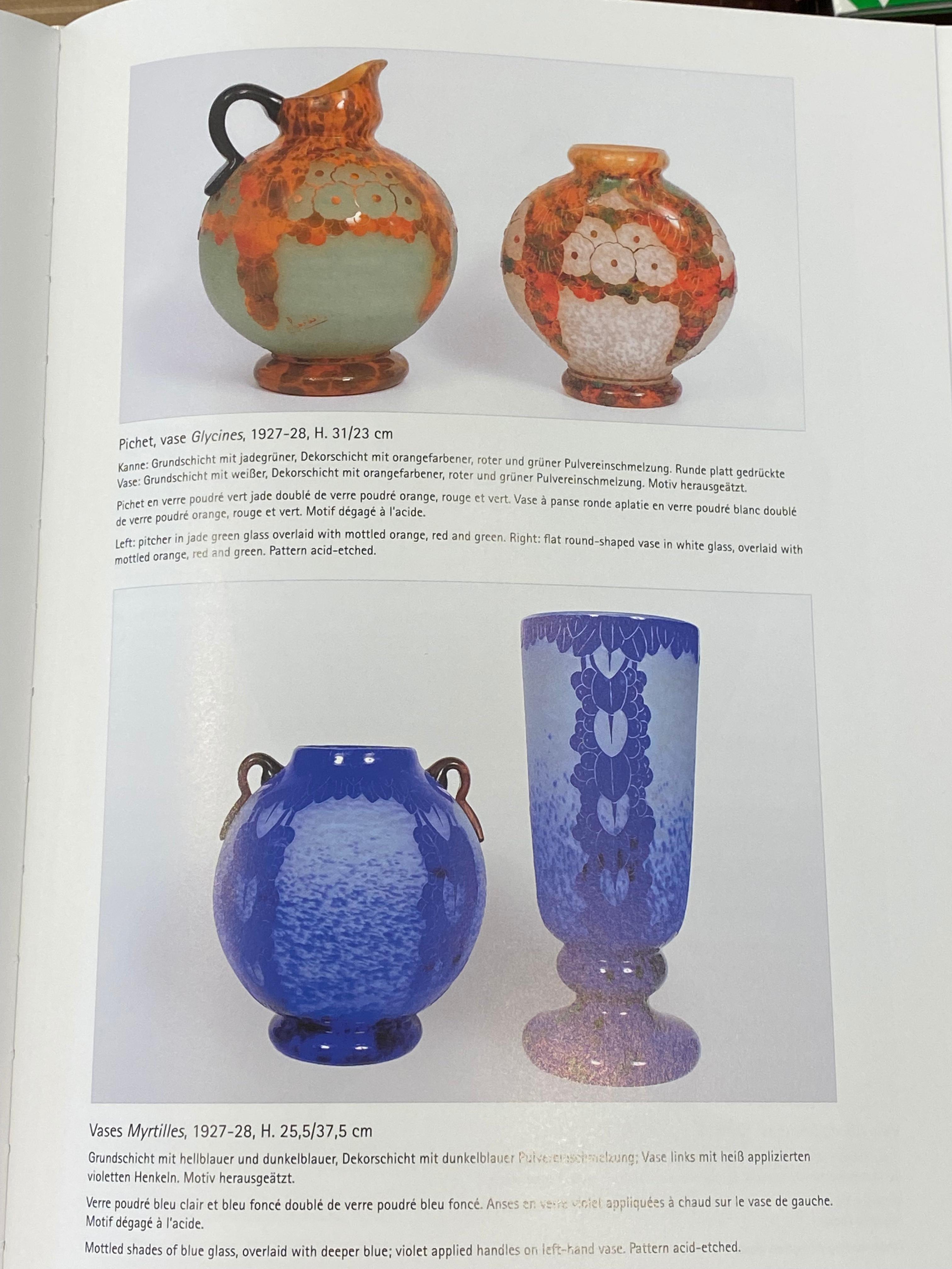 Early 20th Century Art Deco Glycine Glass Vase by Le Verre Francais For Sale