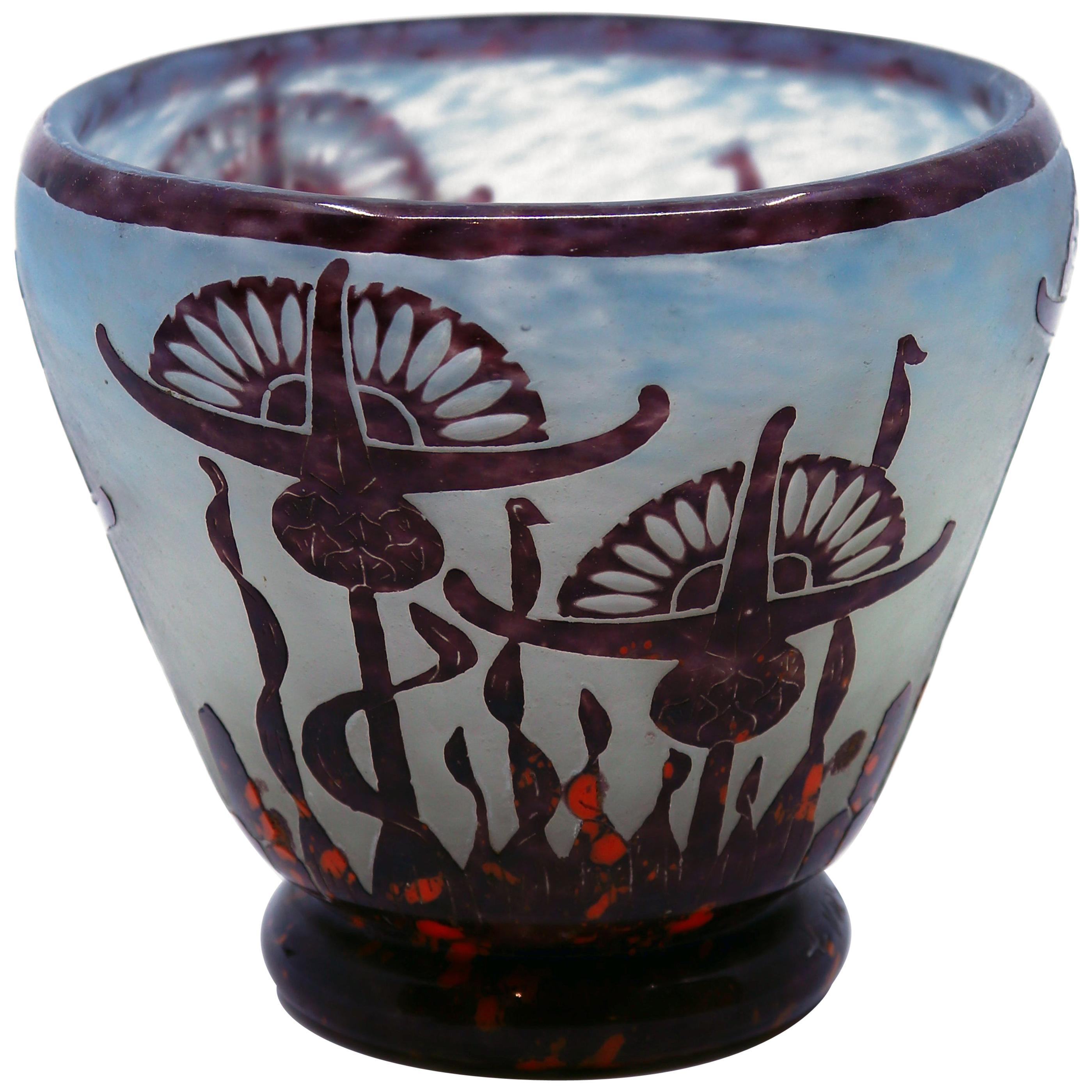 Art Deco Stoneware Spheric Vase by Gaston Goor for Les Freres Mougin