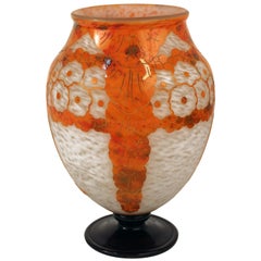 Art Deco Glycine Glass Vase by Le Verre Francais