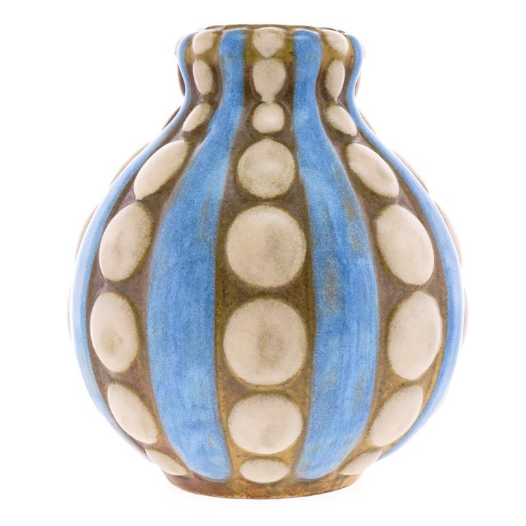 Ceramic Art Deco Vase by Louis Lourioux For Sale