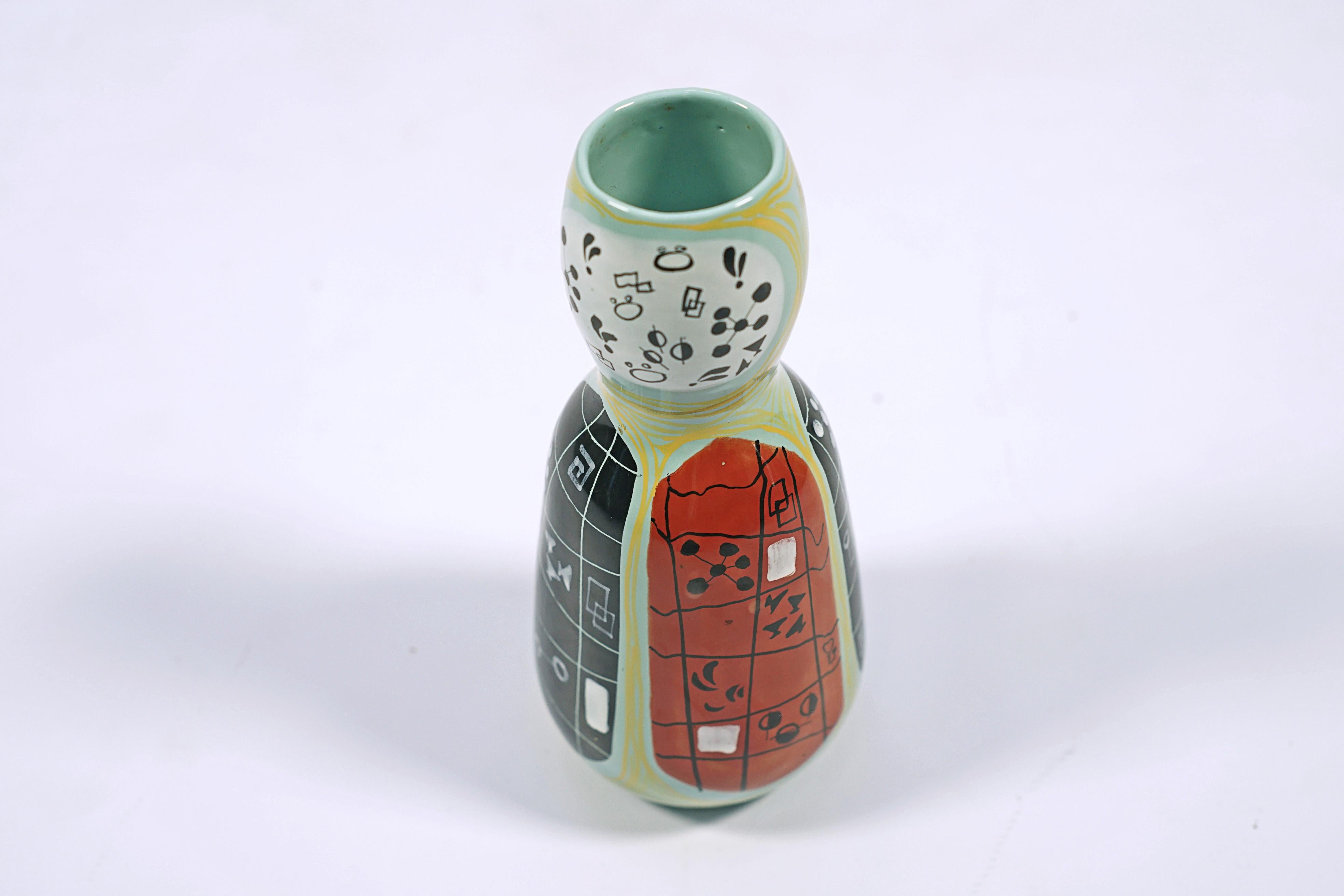 Vase en céramique Art déco de Santucci Deruta. Signé Deruta Itlay 26/01X.

Italie, CIRCA 1920.
