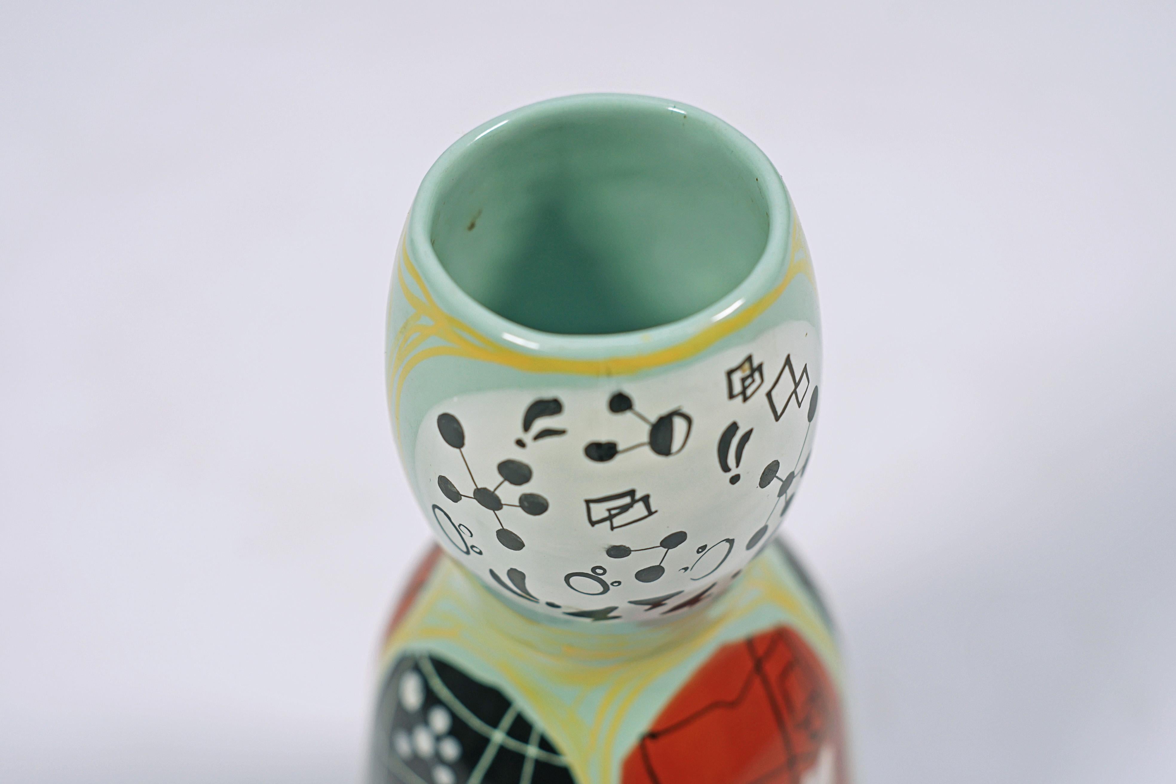 italien Vase Art déco de Santucci Deruta en vente