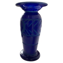 Vase Art Déco par Verrerie D'Art Degué