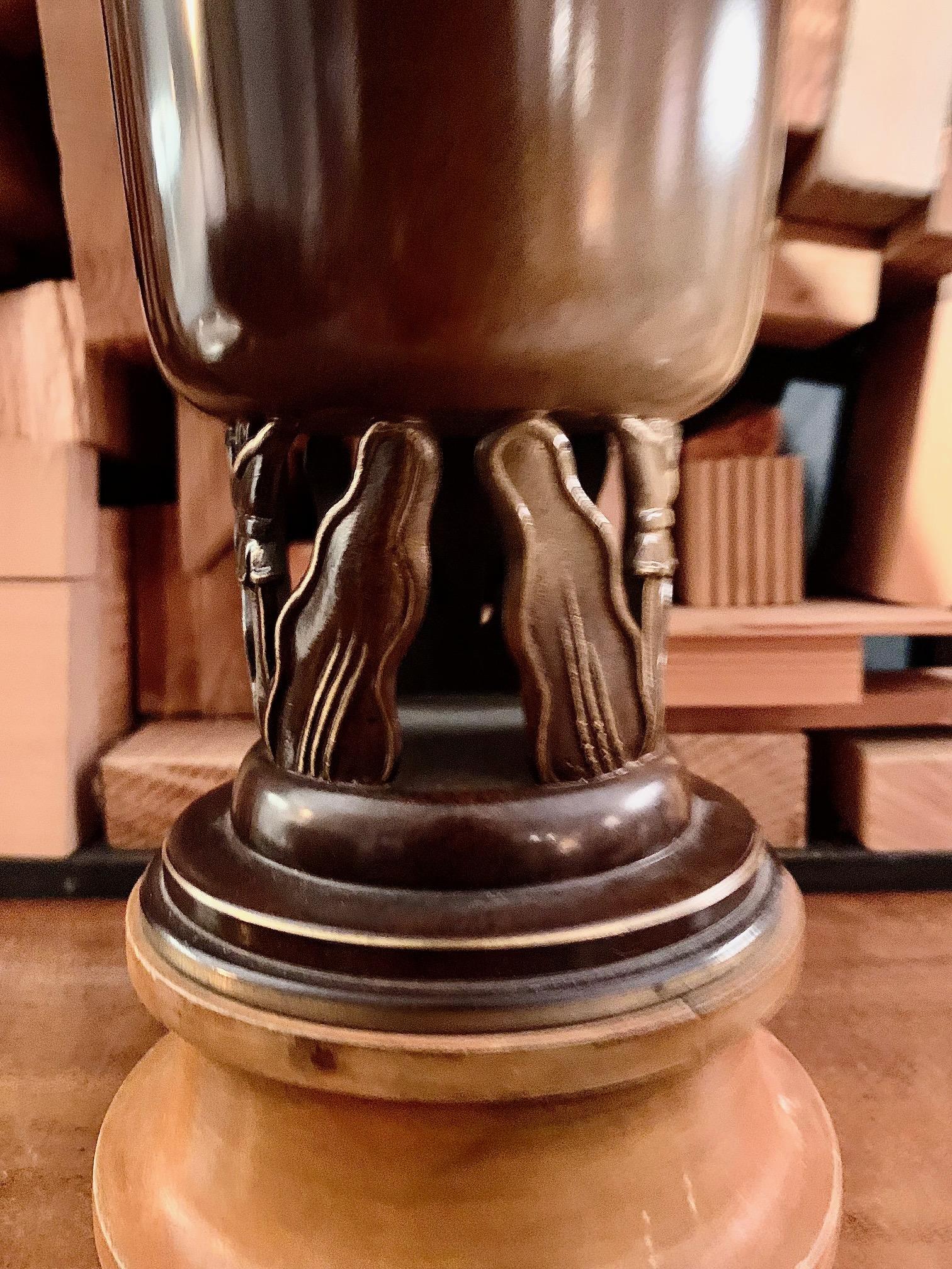 Art Deco Vase by Ystad Bronze  Metal in Sweden For Sale 1
