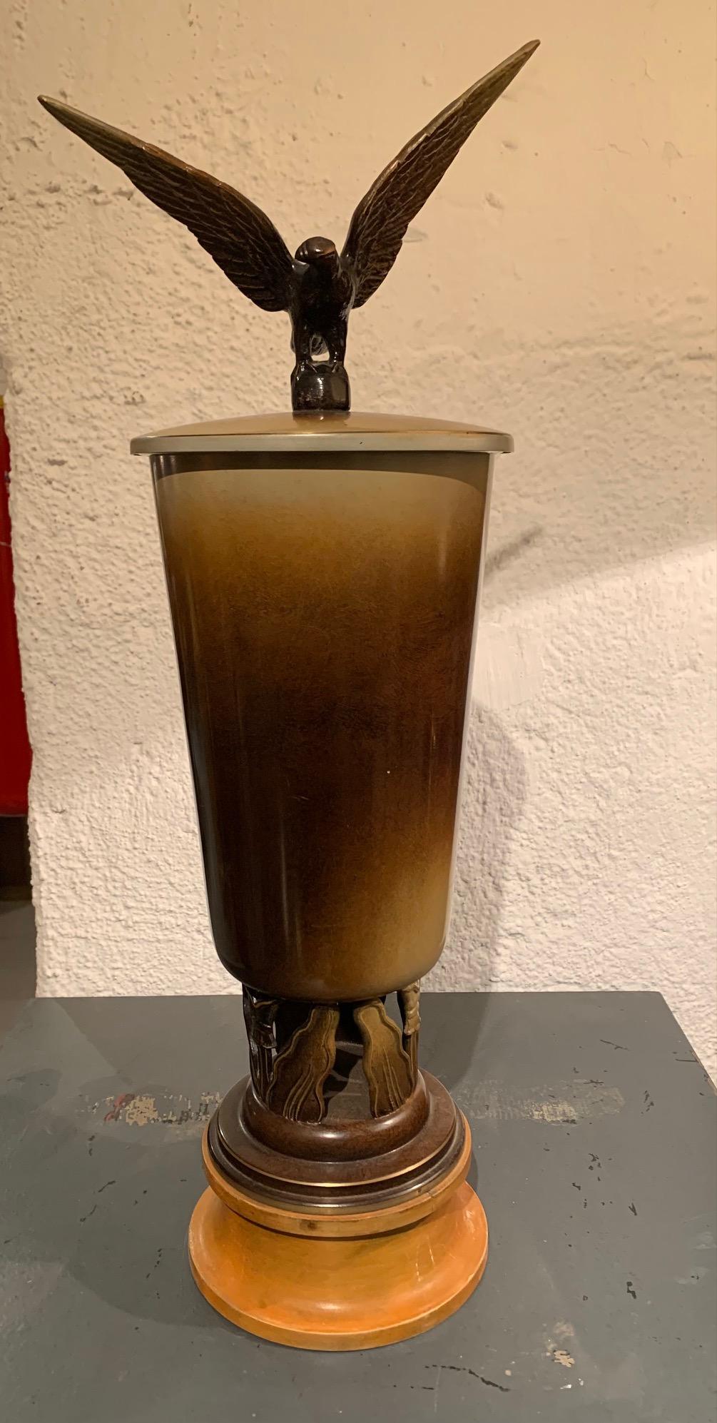 Art Deco Vase by Ystad Bronze  Metal in Sweden For Sale 4