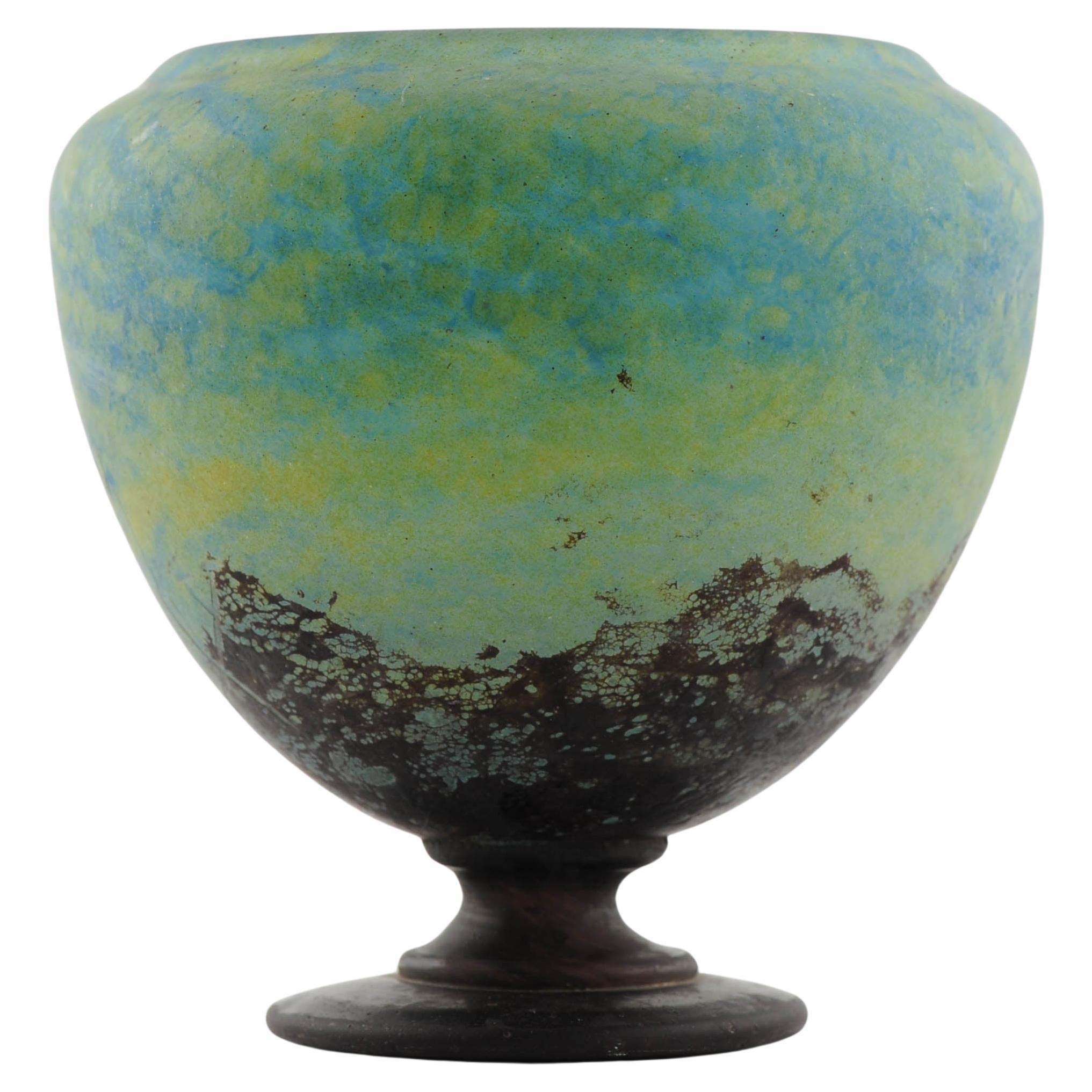 Art Deco Vase Daum Nancy Acid-Etched Glass Vase, circa 1910-1925 French Glass