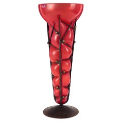 Art Deco Reticulated Glass Vase by Charles Schneider