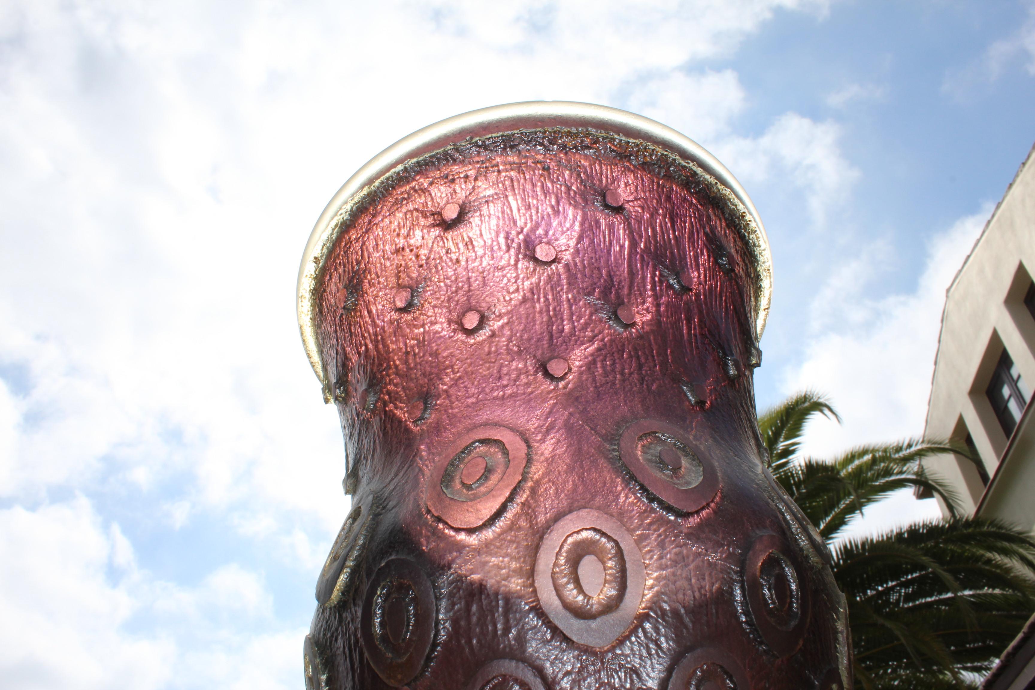Fin du 20e siècle Vase Art Déco cercles de verre violet taillé à l'acide en vente