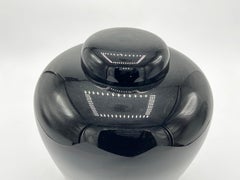 Art Deco Vase in Black Glass, Vidrio Querandí, Argentina, ca. 1930s