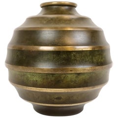 Art Deco Vase in Bronze and Brass by SVM Handarbete, Sweden