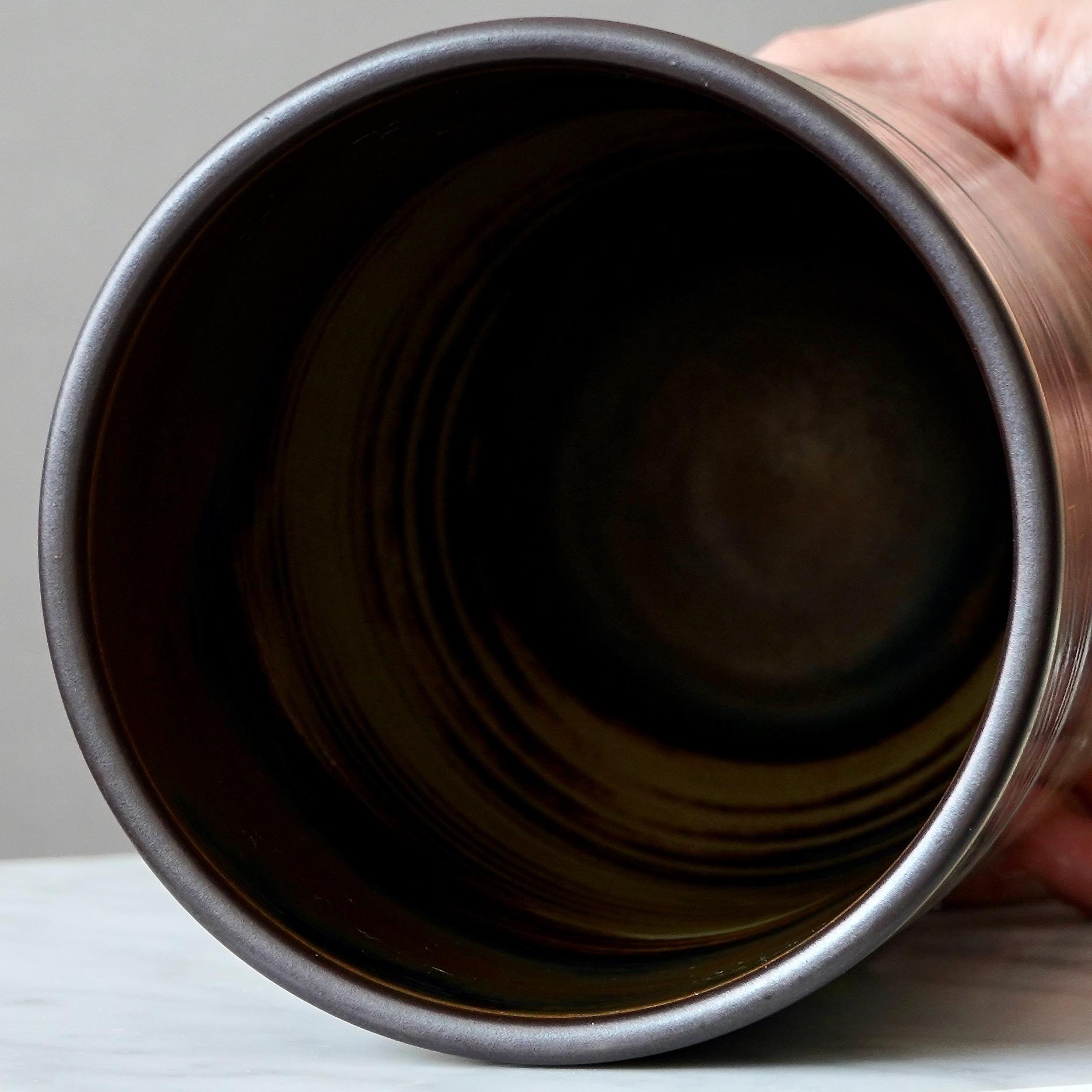 Ceramica Vaso Art Deco in marrone e oro di Gunnar Nylund per ALP, Svezia, anni '30 in vendita