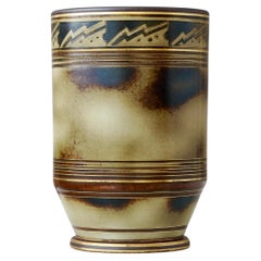 Vase Art Déco en Brown et Gold par Gunnar Nylund pour ALP, Suède, années 1930