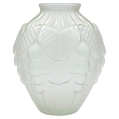Art Deco Vase in Frosted Glass