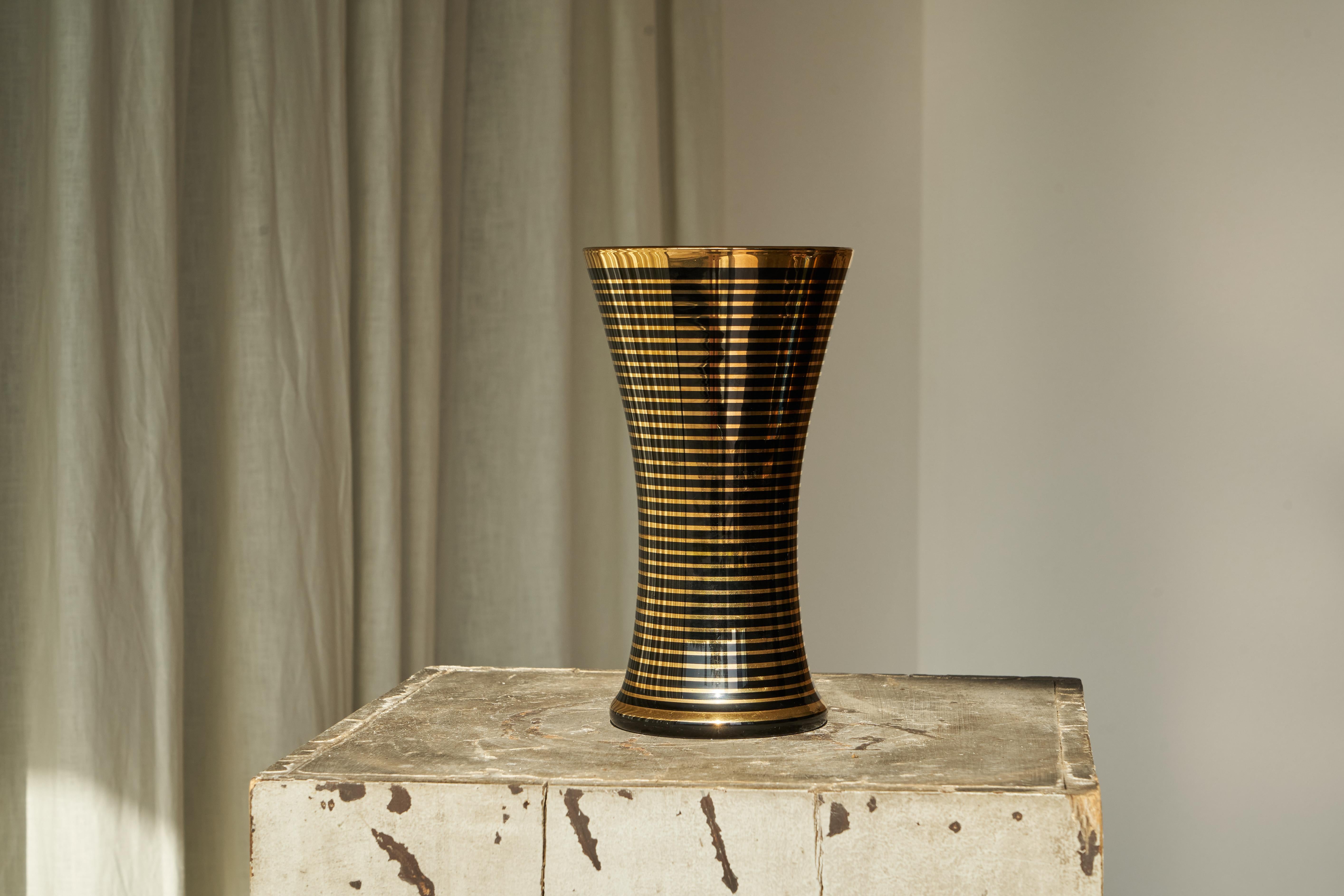 Belgian Art Deco Vase in Glass Belgium Mid 20th Century For Sale