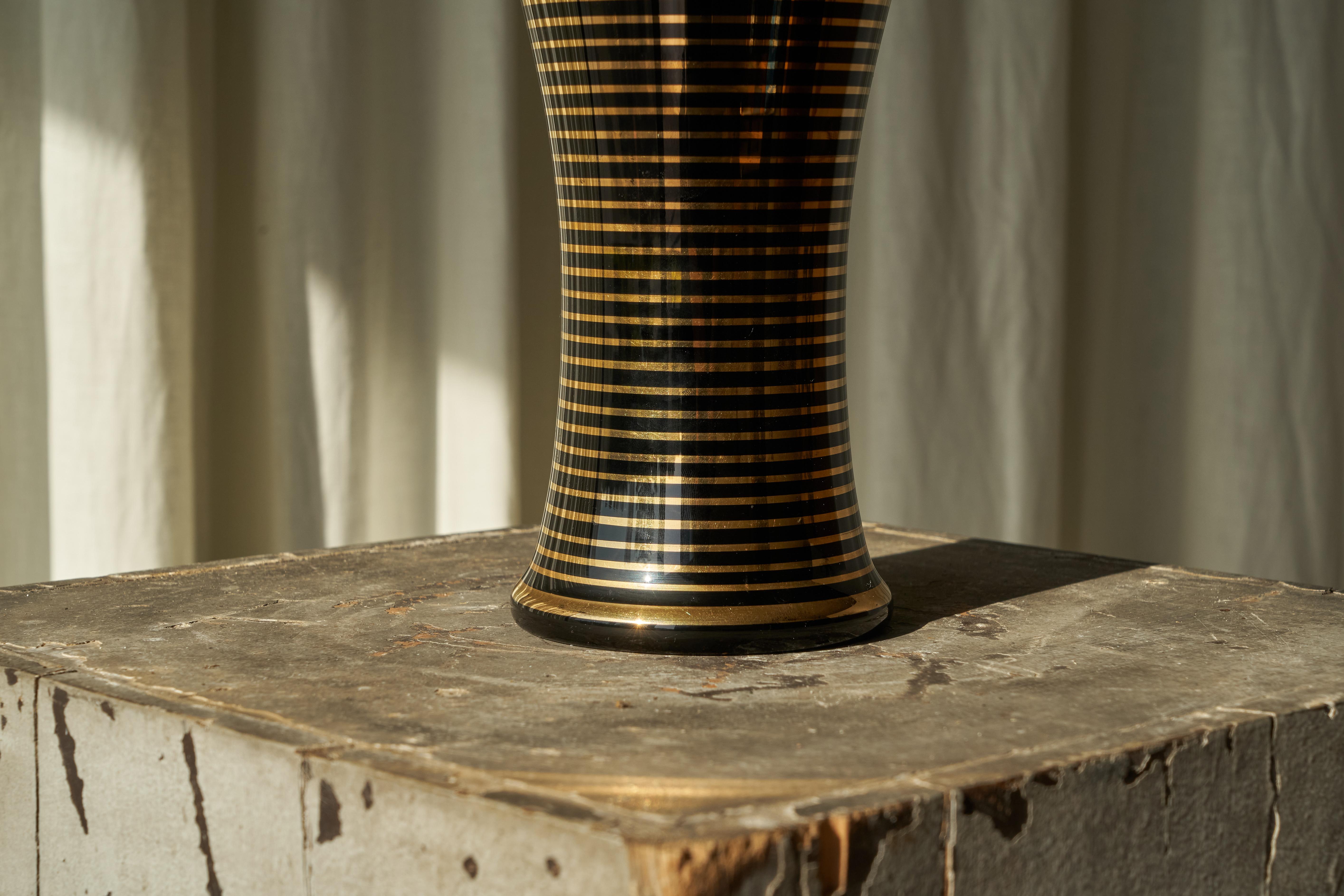 Art Deco Vase in Glass Belgium Mid 20th Century For Sale 1
