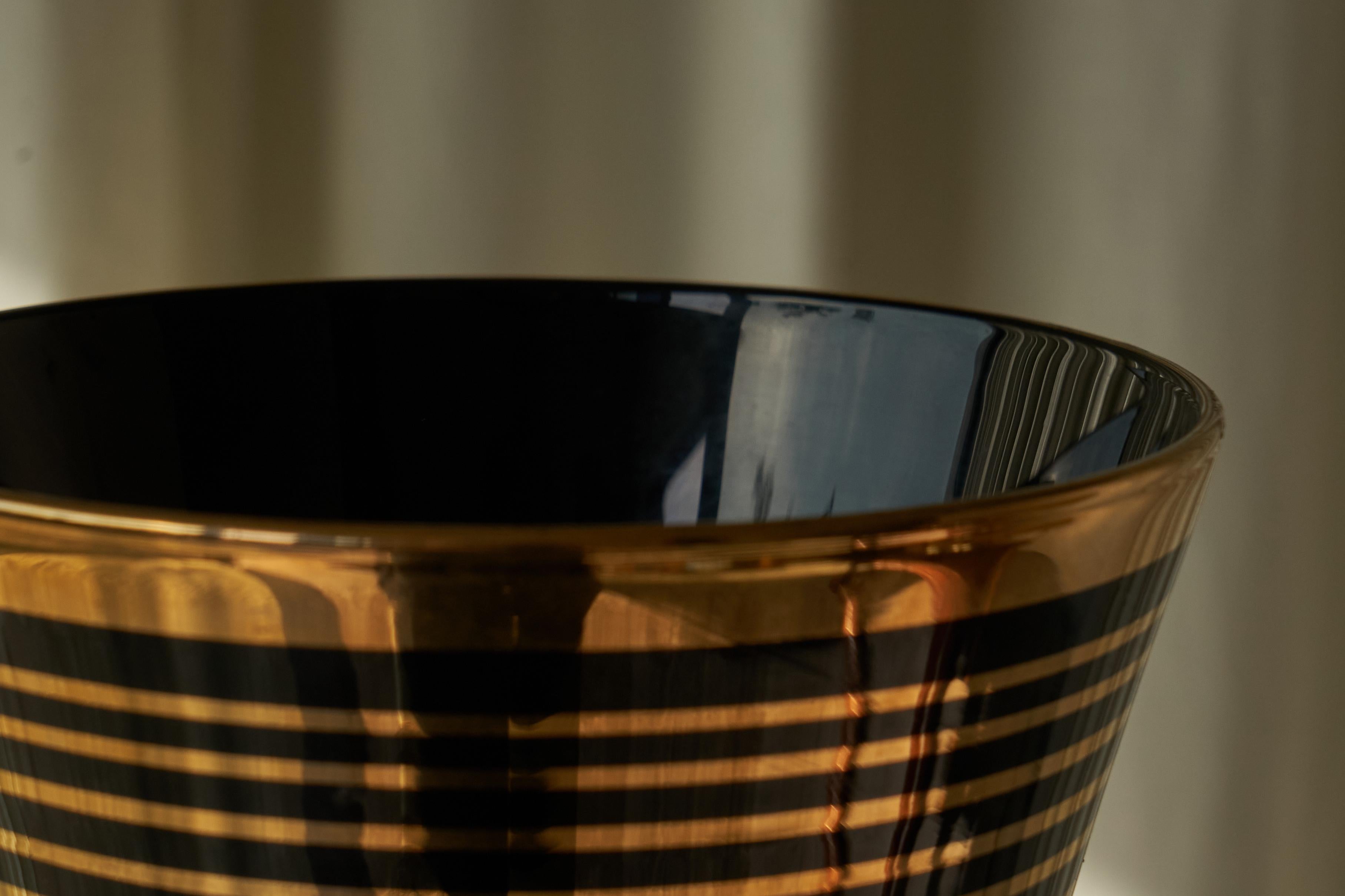 Art Deco Vase in Glass Belgium Mid 20th Century For Sale 2